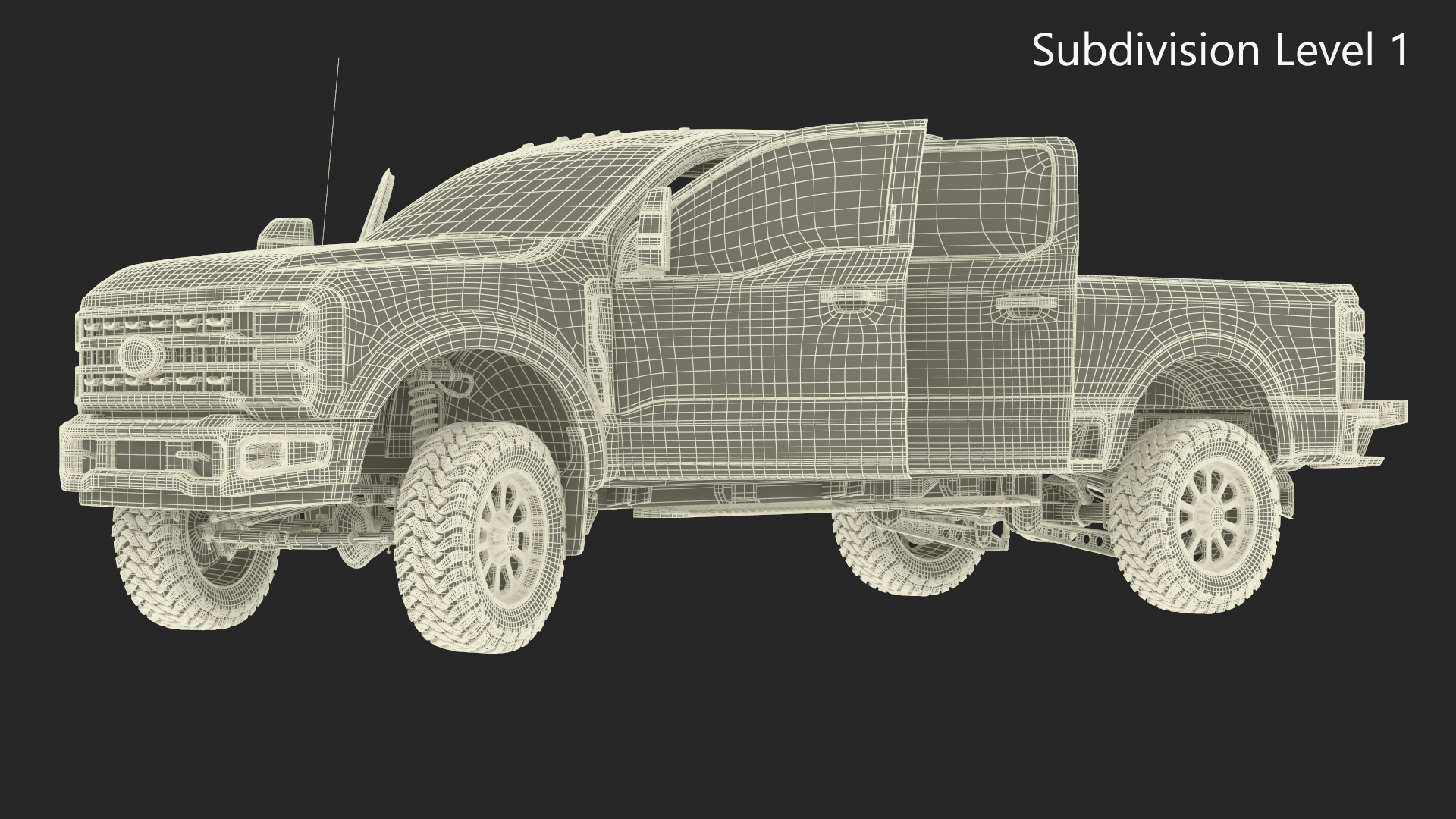 3D Ford Super Duty F-550 2023 Lift Kit Black Rigged model