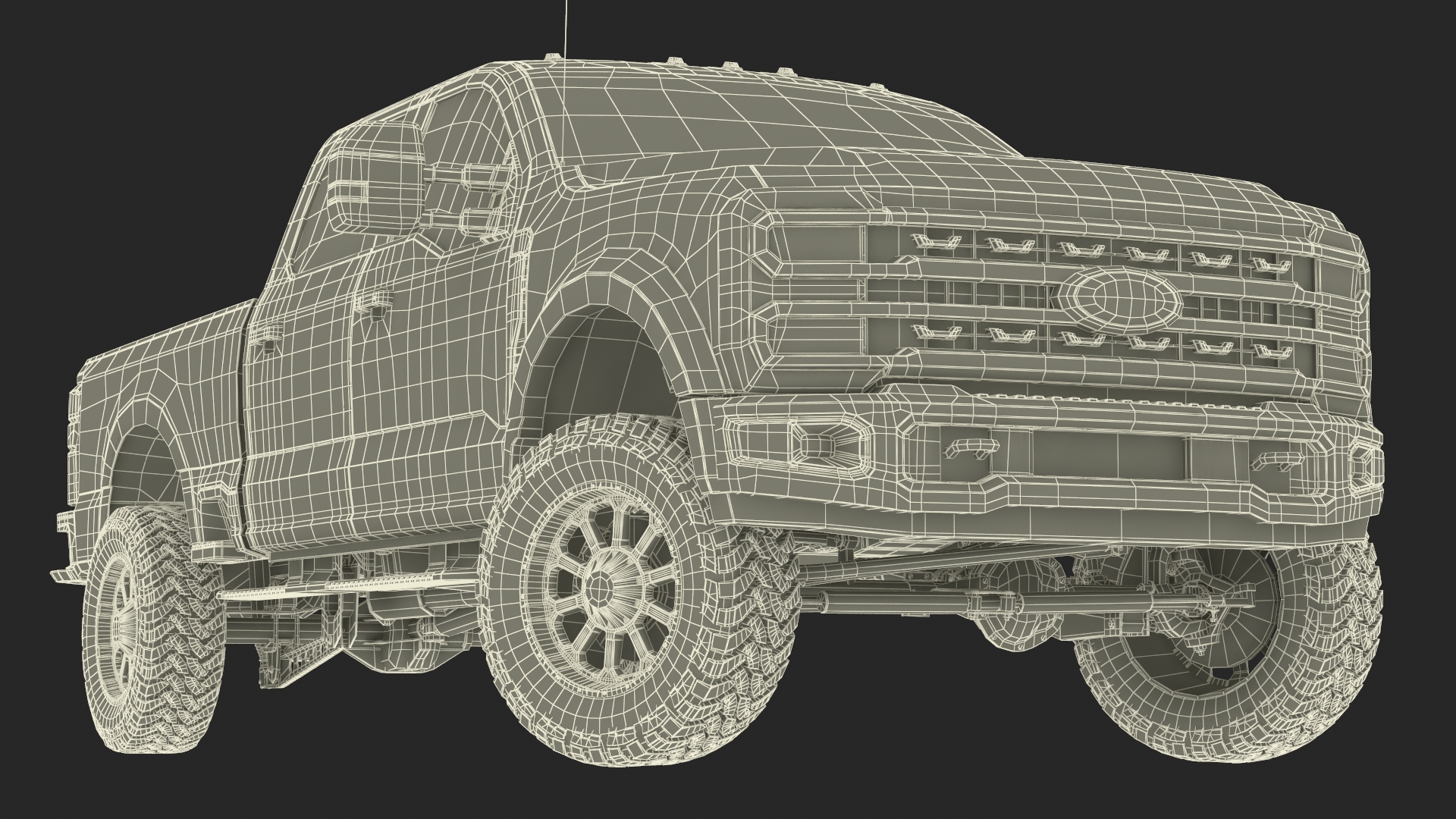 3D Ford Super Duty F-550 2023 Lift Kit Black Rigged model