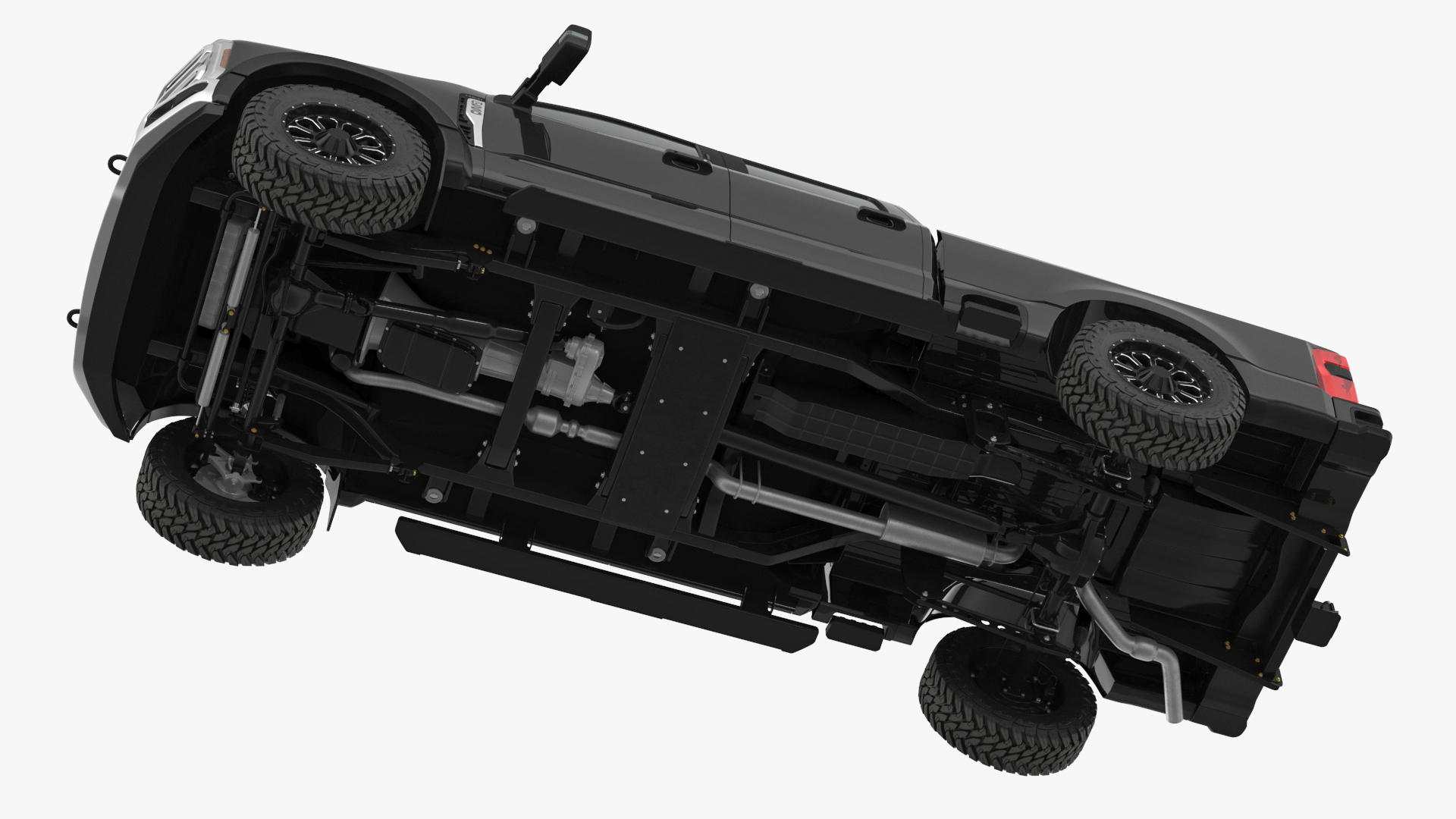 3D Ford Super Duty F-550 2023 Lift Kit Black Rigged model