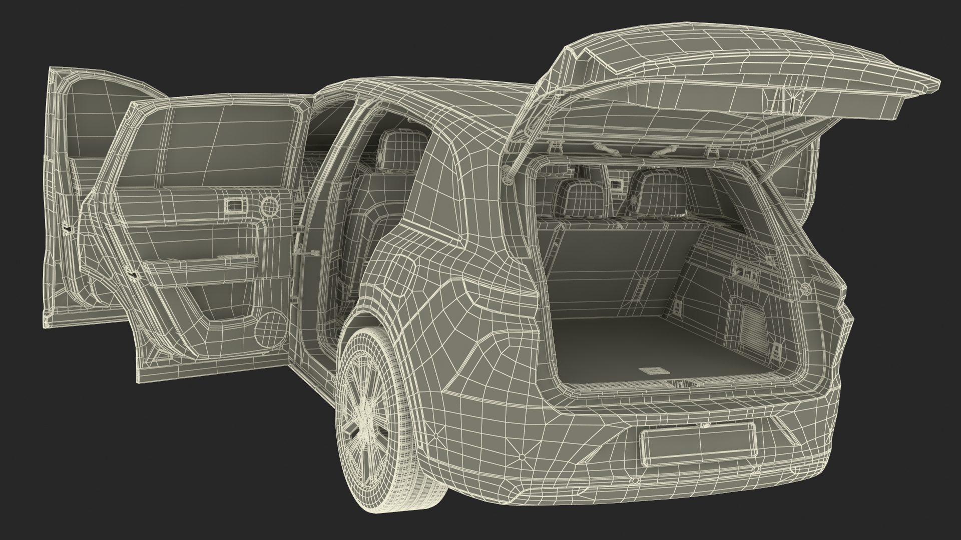 3D model Compact SUV Pearl White Rigged