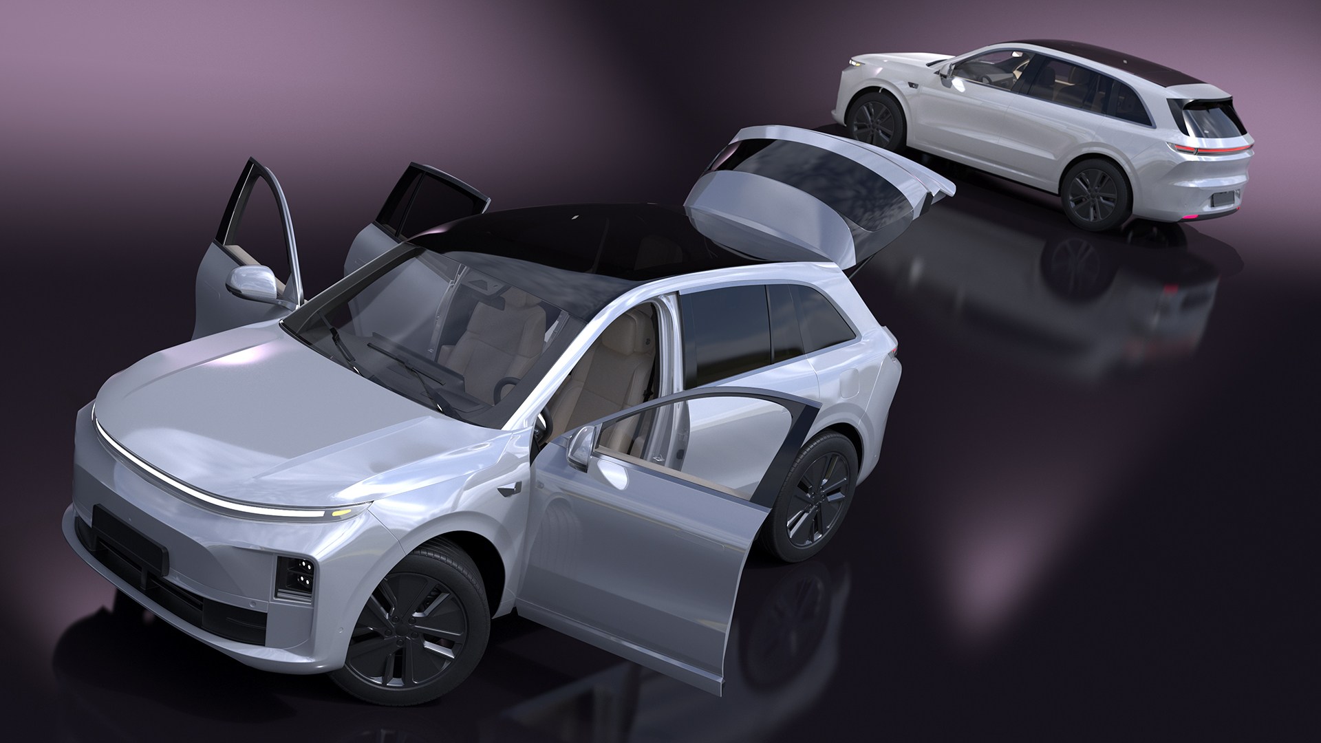 3D model Compact SUV Pearl White Rigged