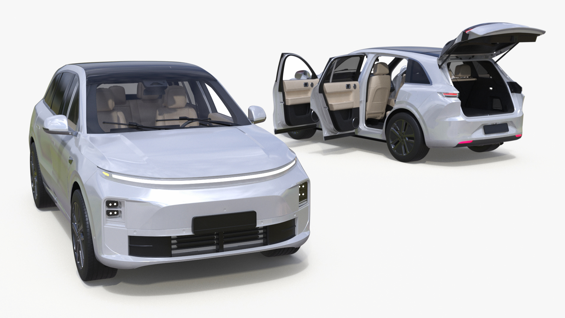 3D model Compact SUV Pearl White Rigged