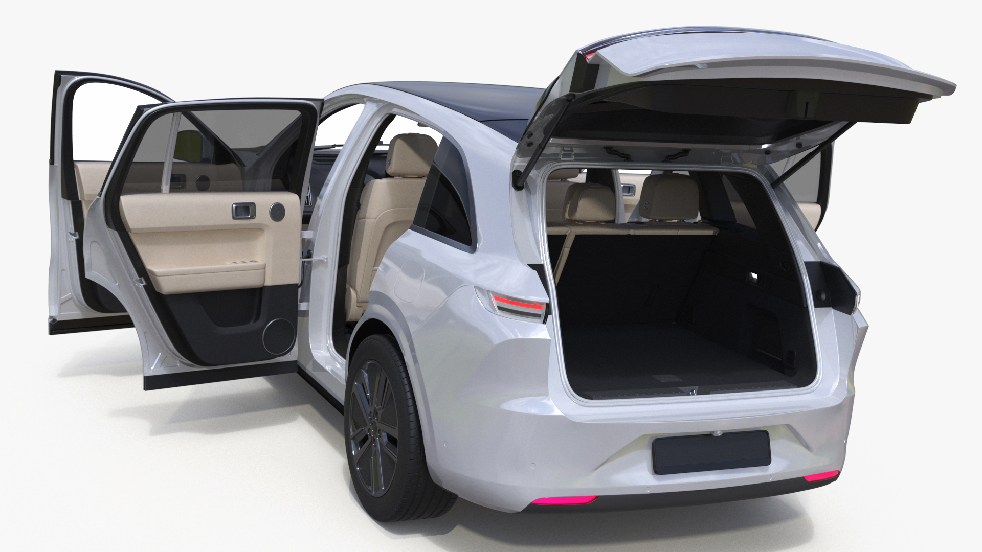 3D model Compact SUV Pearl White Rigged
