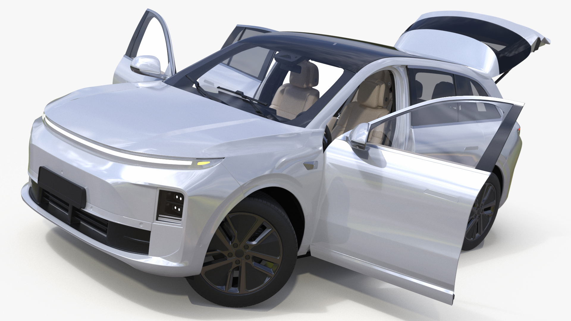 3D model Compact SUV Pearl White Rigged
