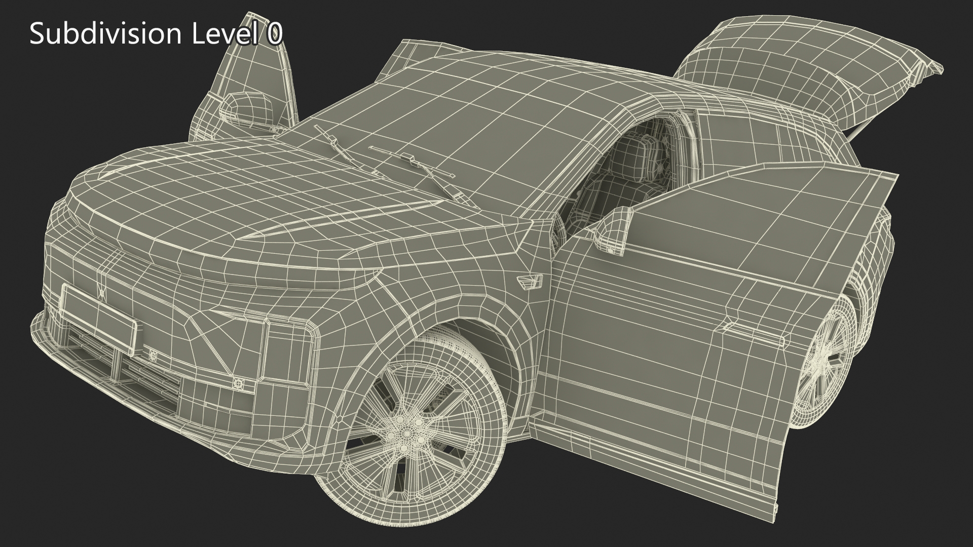 3D model Compact SUV Pearl White Rigged