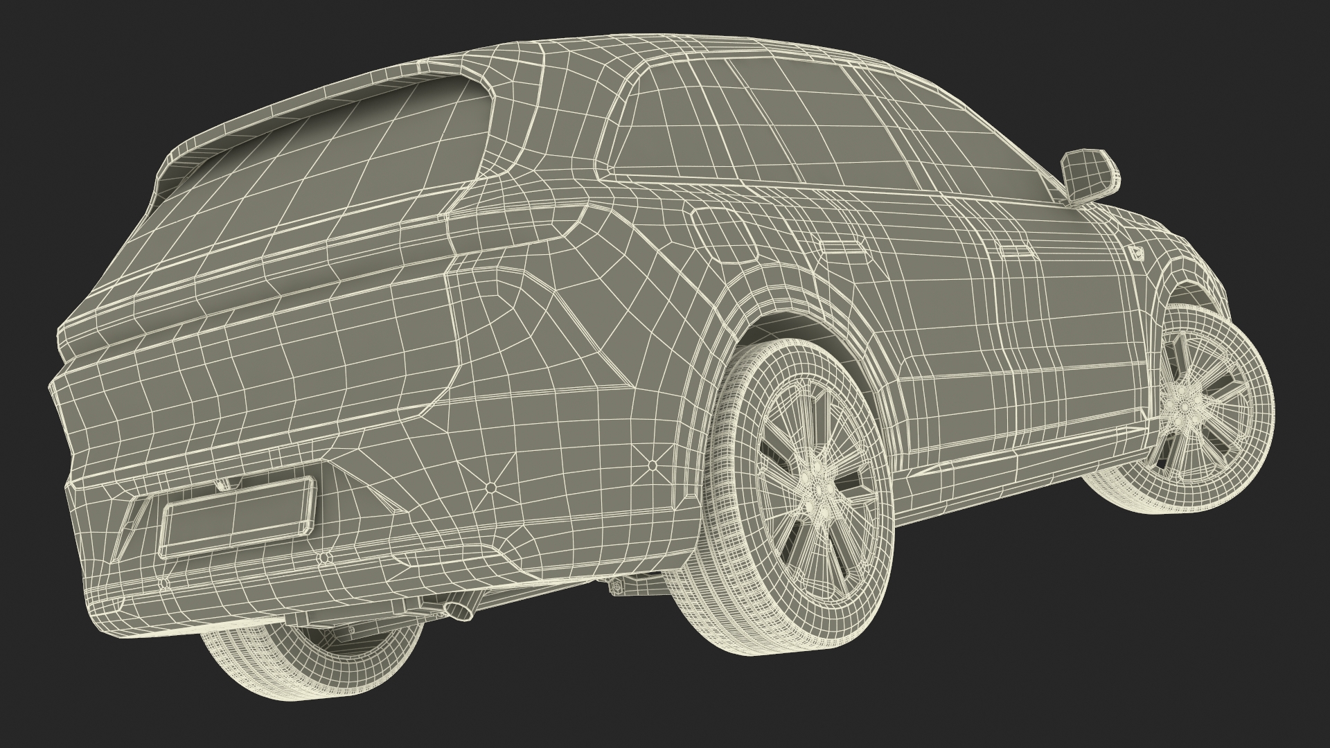 3D model Compact SUV Pearl White Rigged