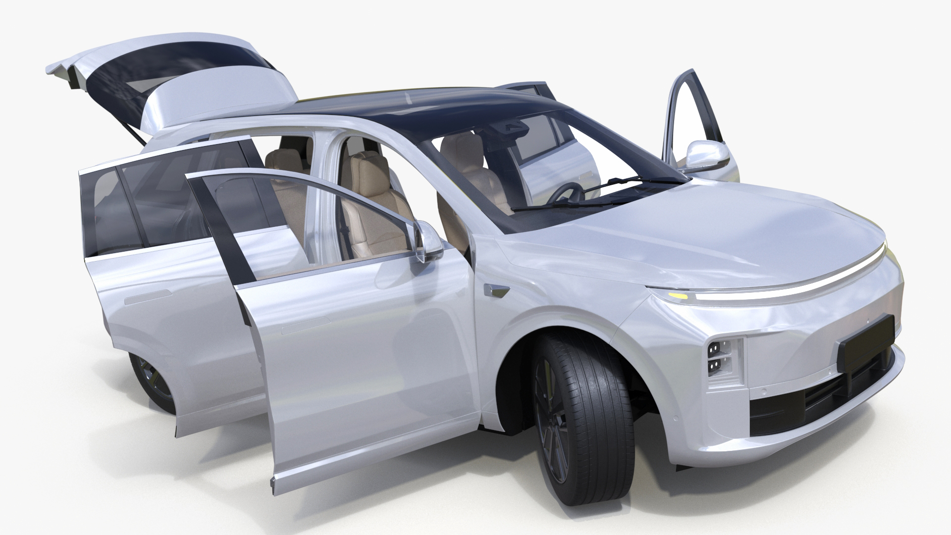 3D model Compact SUV Pearl White Rigged
