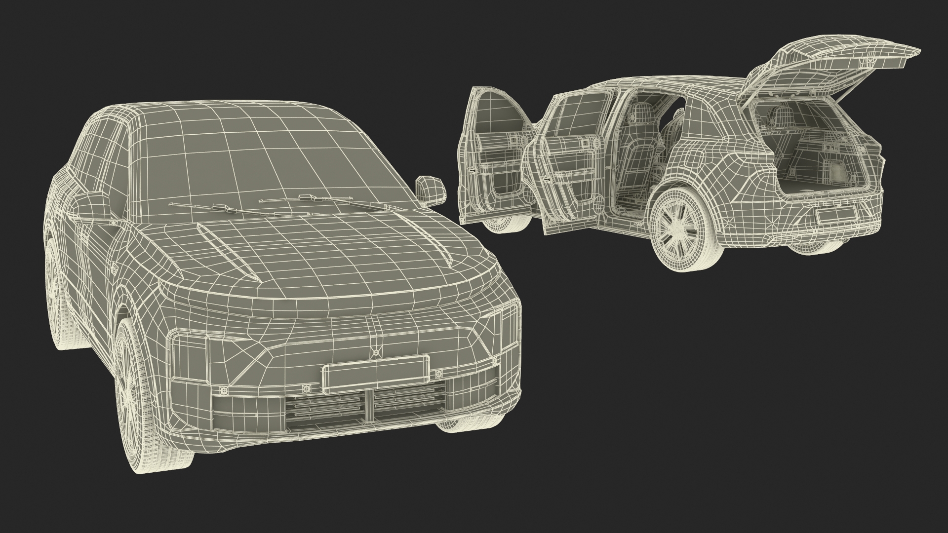 3D model Compact SUV Pearl White Rigged