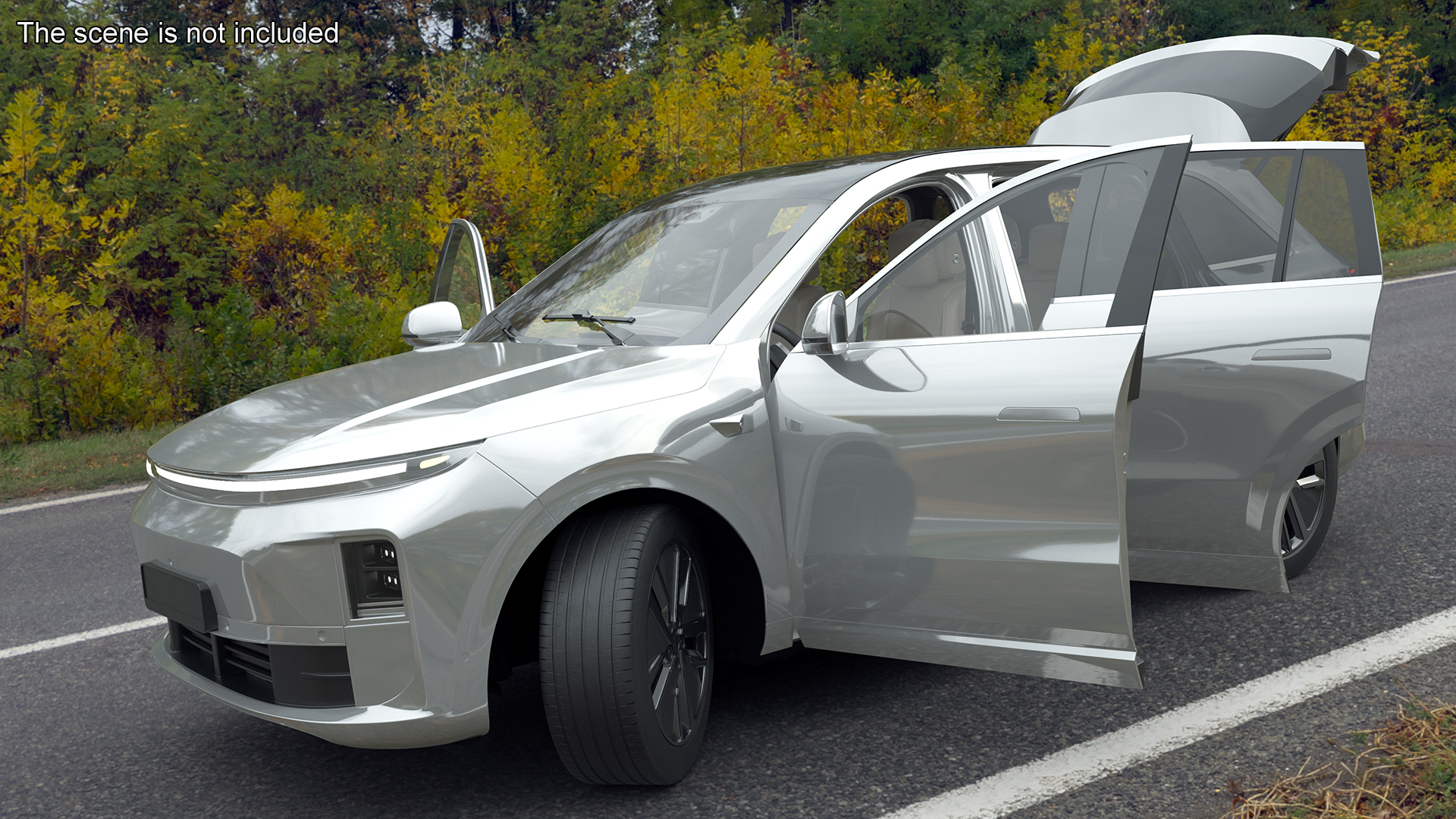 3D model Compact SUV Pearl White Rigged
