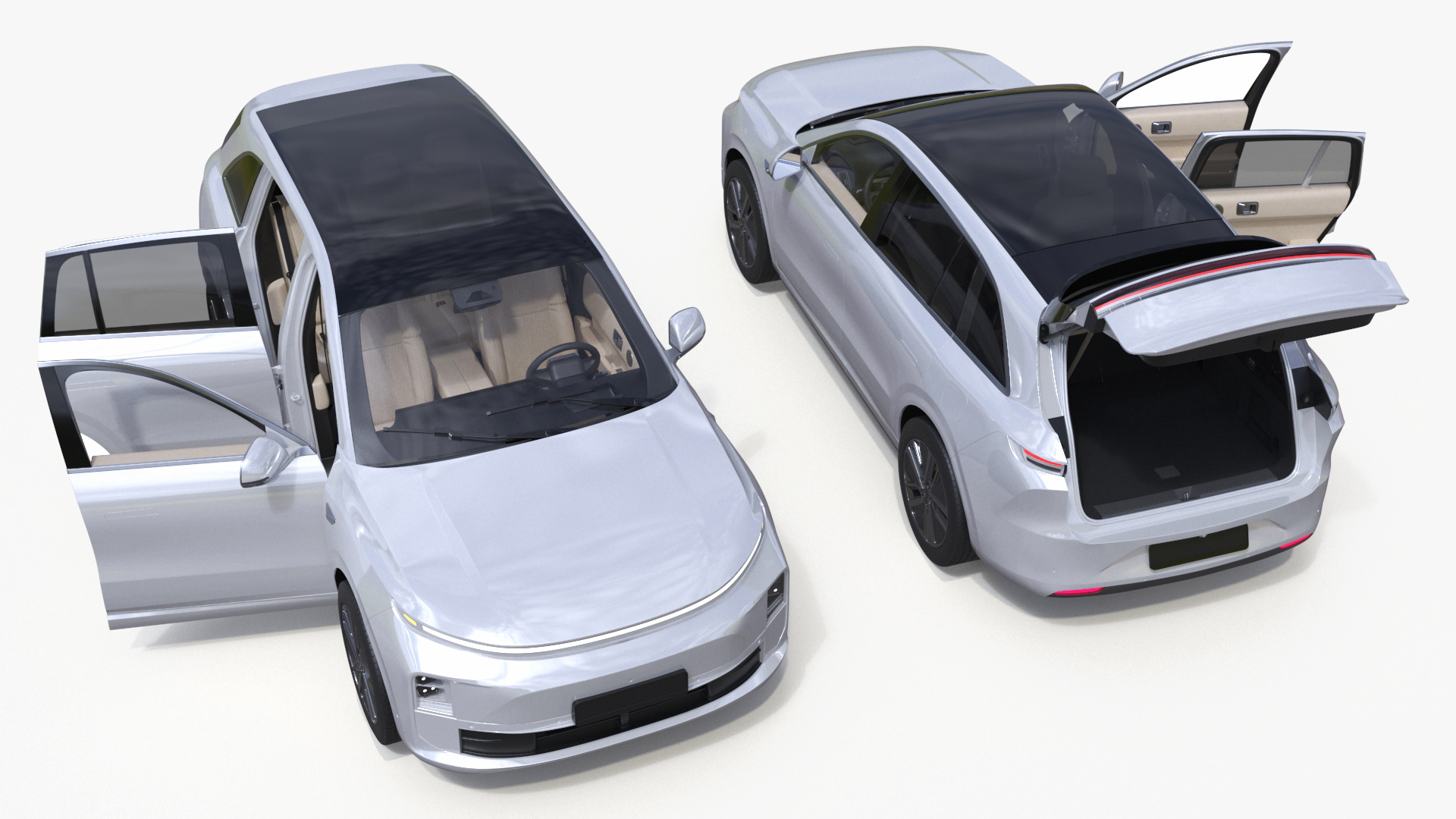 3D model Compact SUV Pearl White Rigged