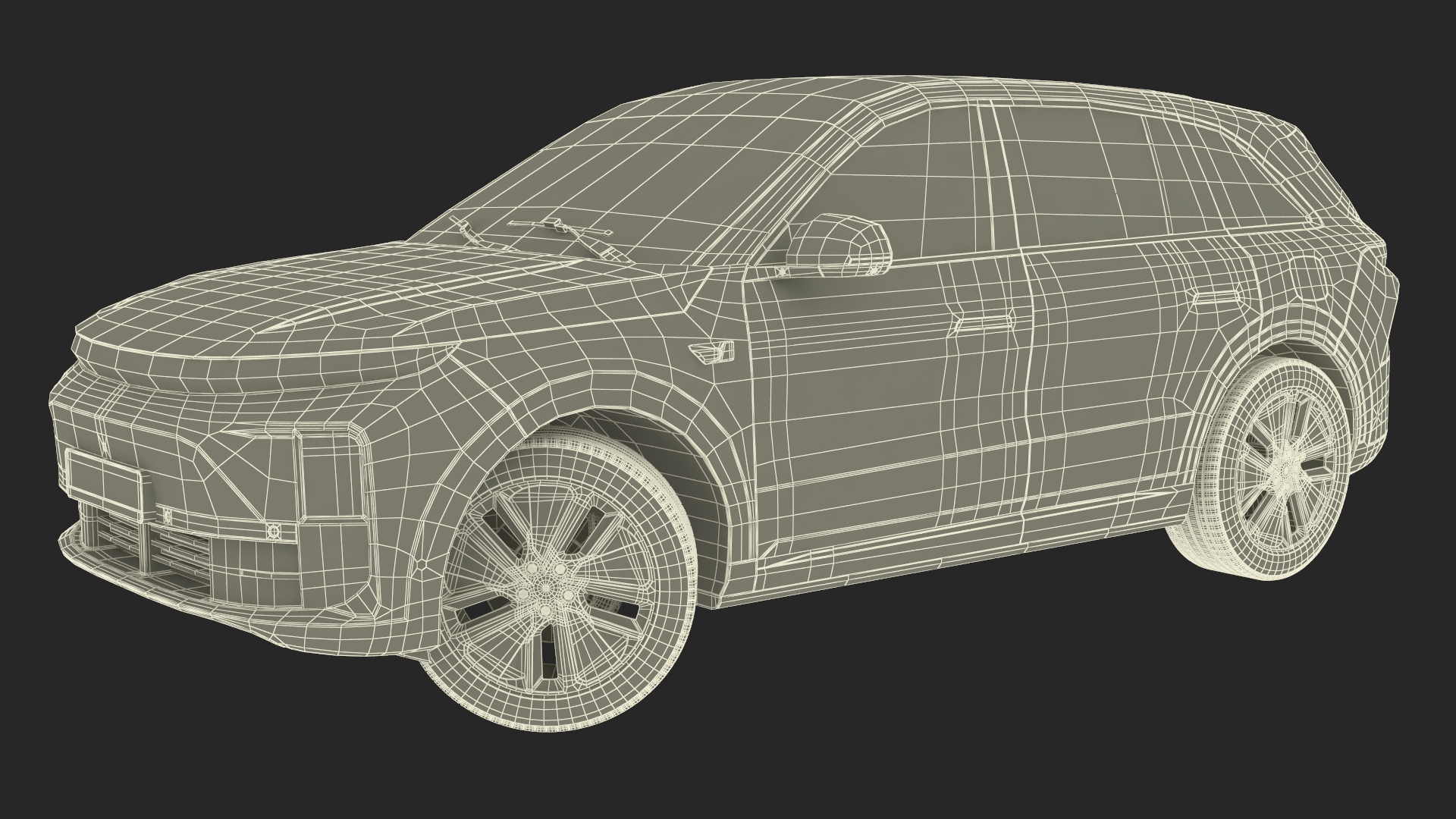 3D model Compact SUV Pearl White Rigged