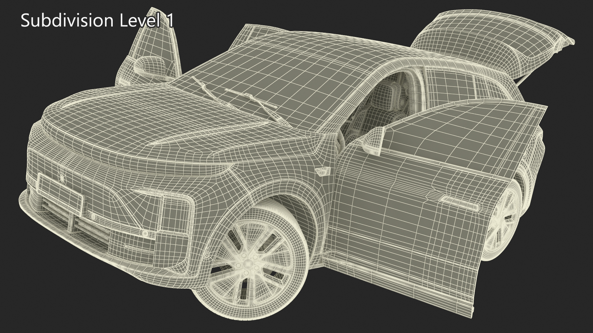 3D model Compact SUV Pearl White Rigged