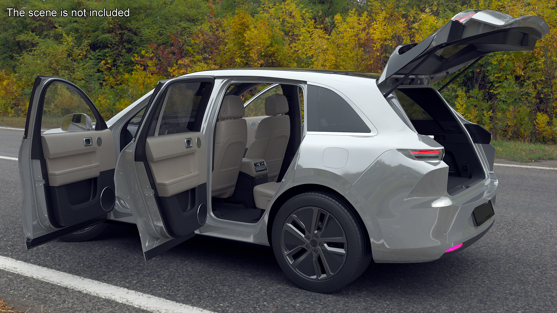 3D model Compact SUV Pearl White Rigged