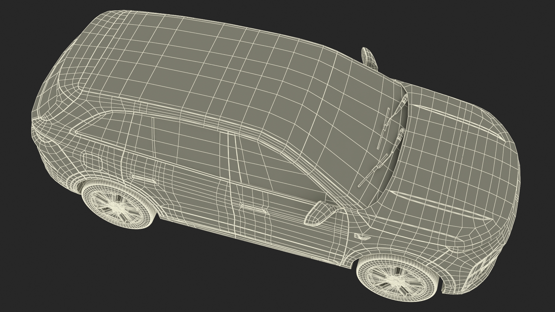 3D model Compact SUV Pearl White Rigged