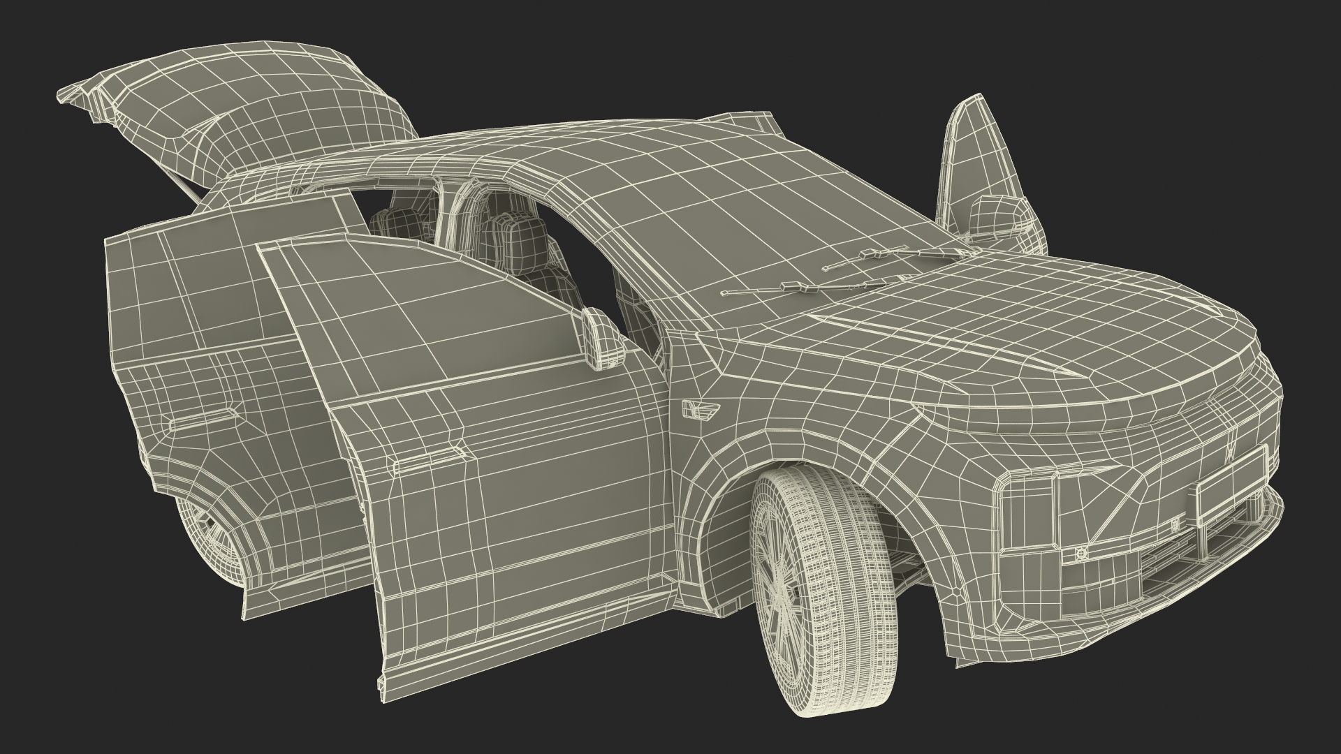 3D model Compact SUV Pearl White Rigged