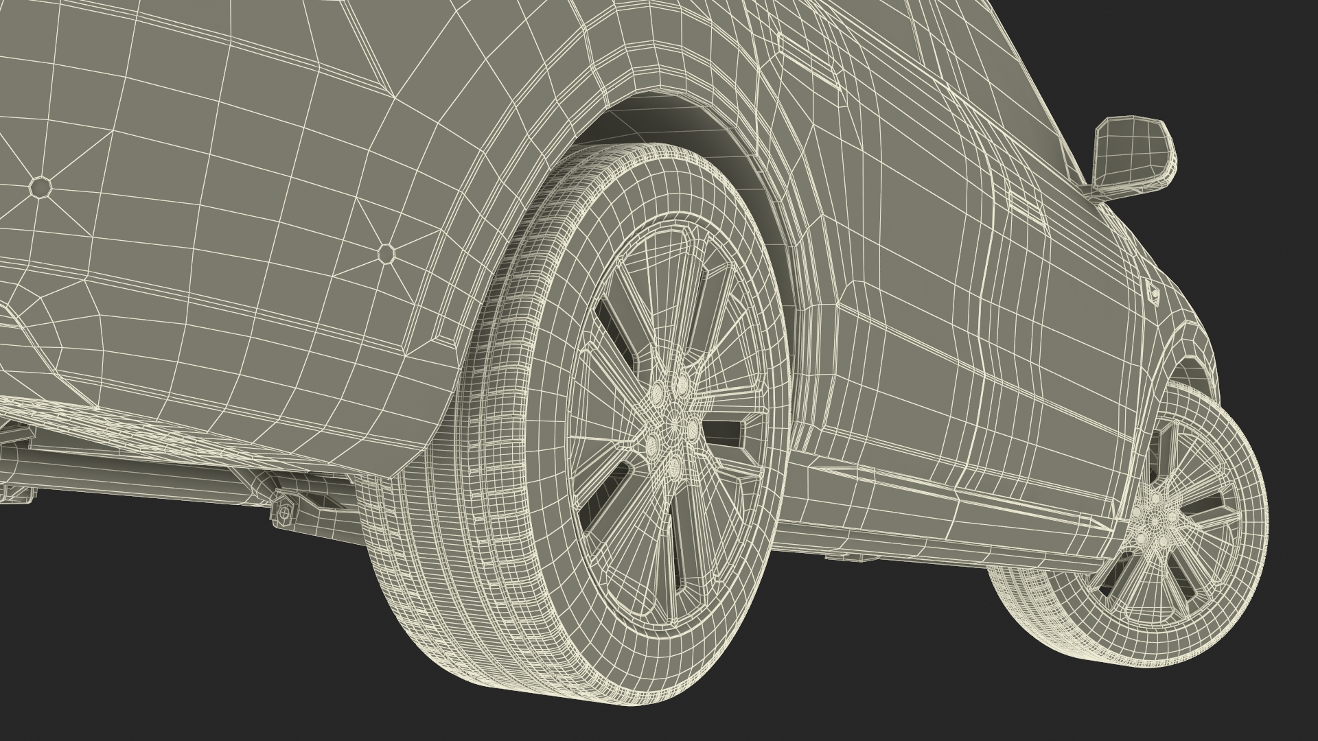 3D model Compact SUV Pearl White Rigged