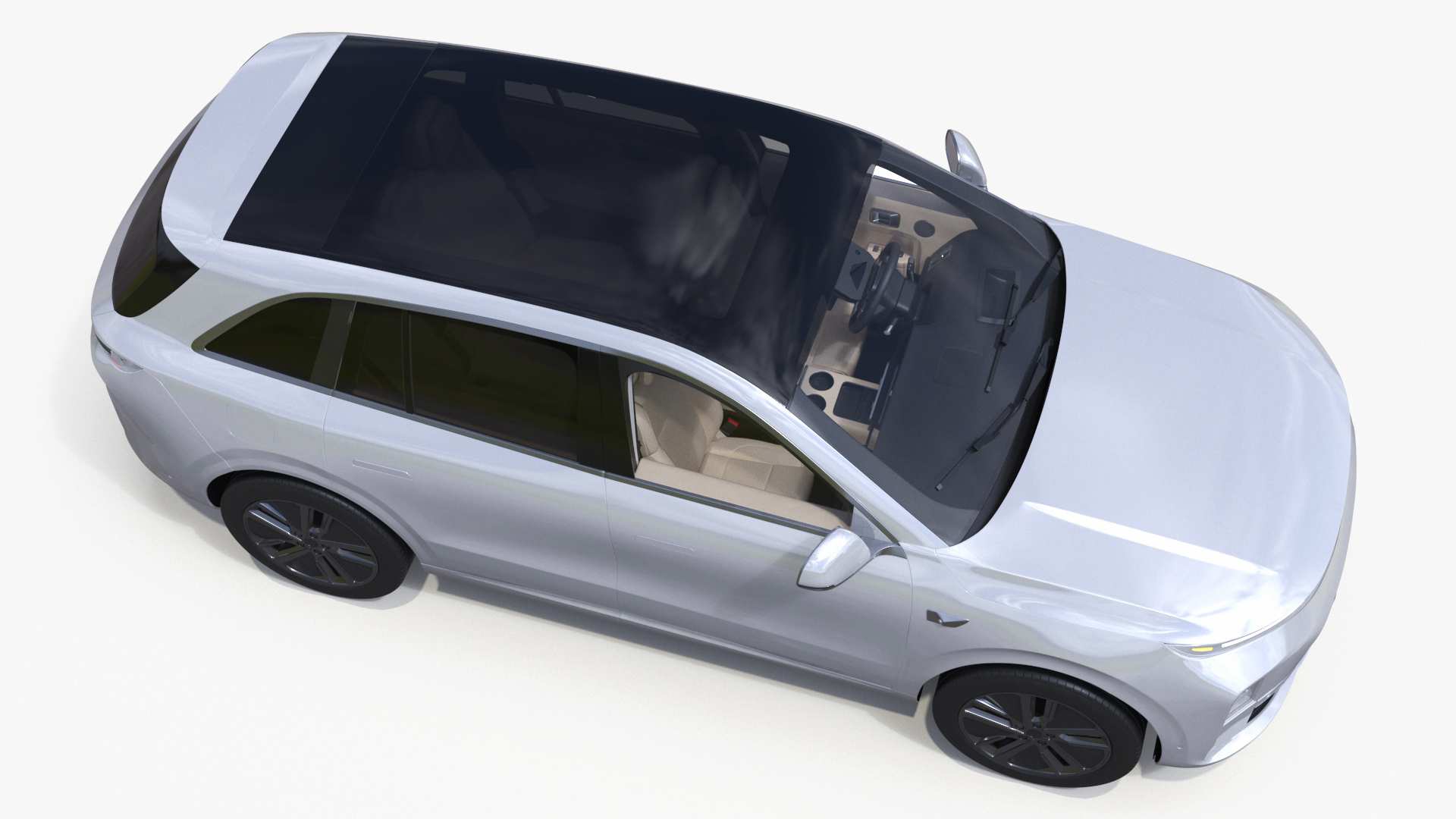 3D model Compact SUV Pearl White Rigged
