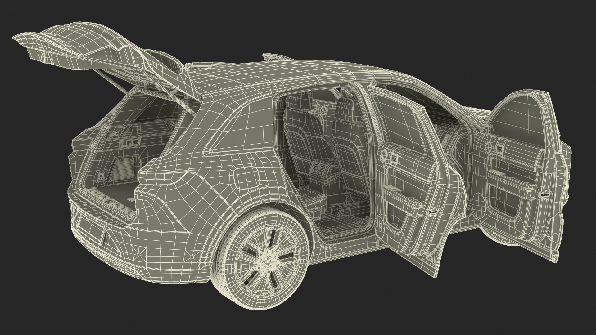 3D model Compact SUV Pearl White Rigged