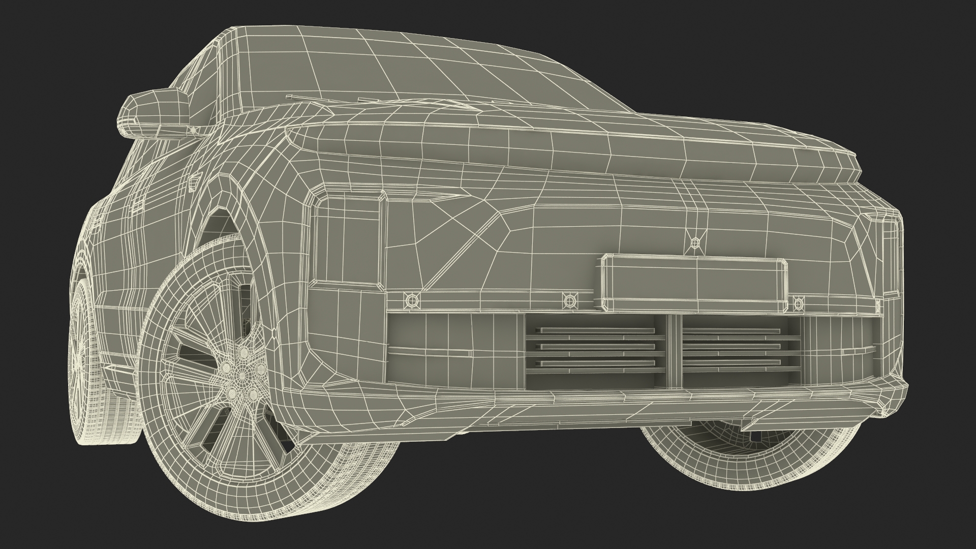 3D model Compact SUV Pearl White Rigged