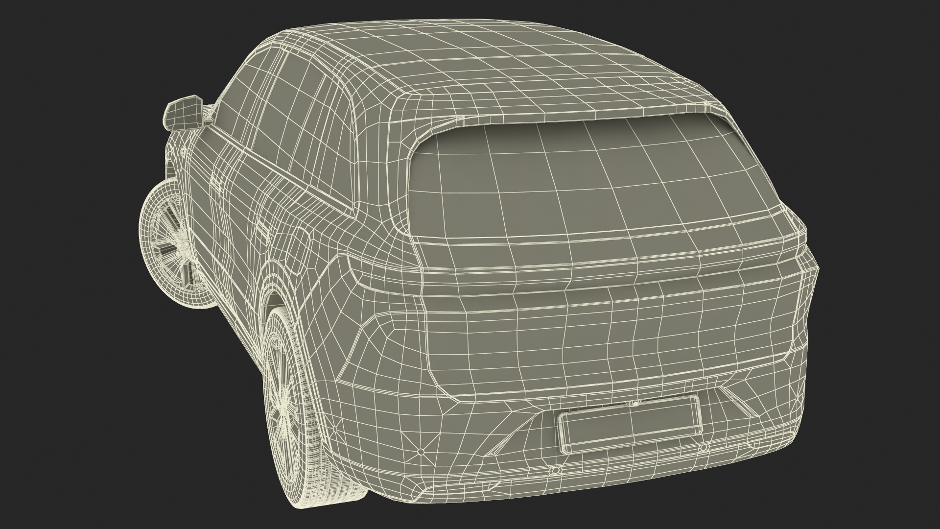 3D model Compact SUV Pearl White Rigged