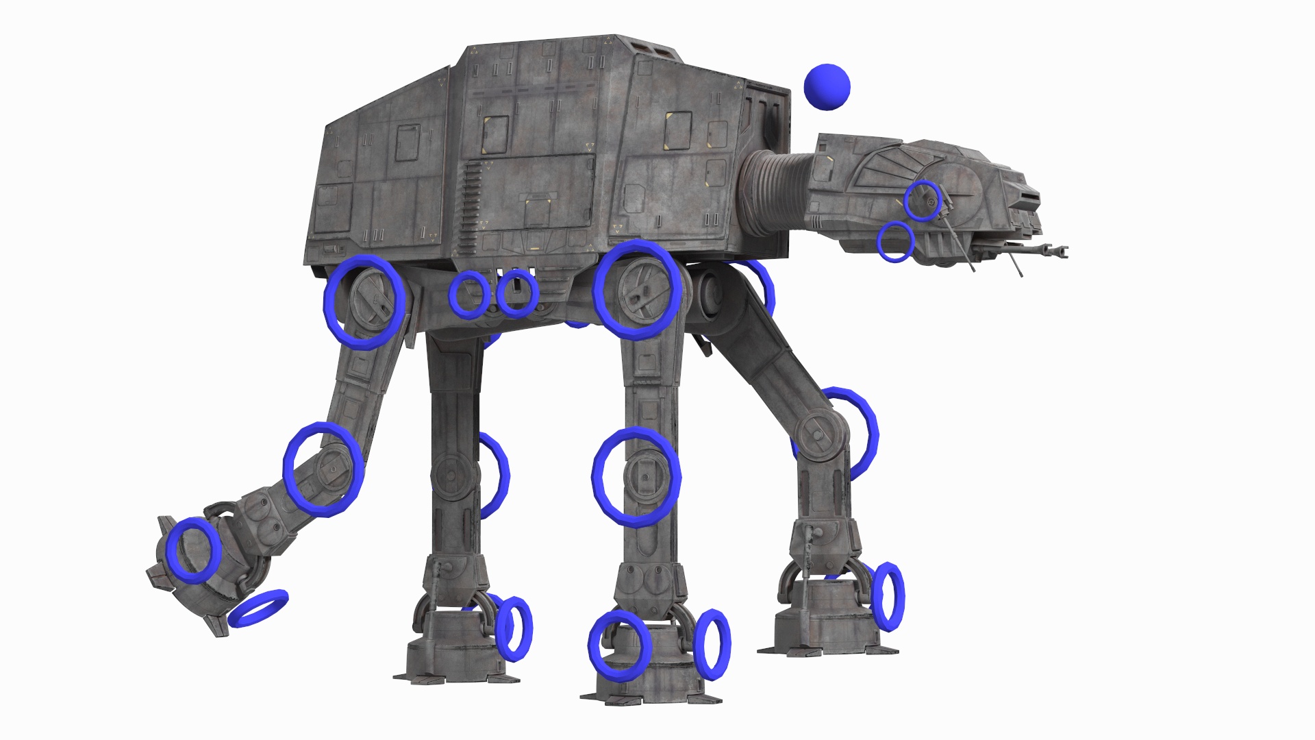 3D Star Wars AT AT Dark Rigged for Maya