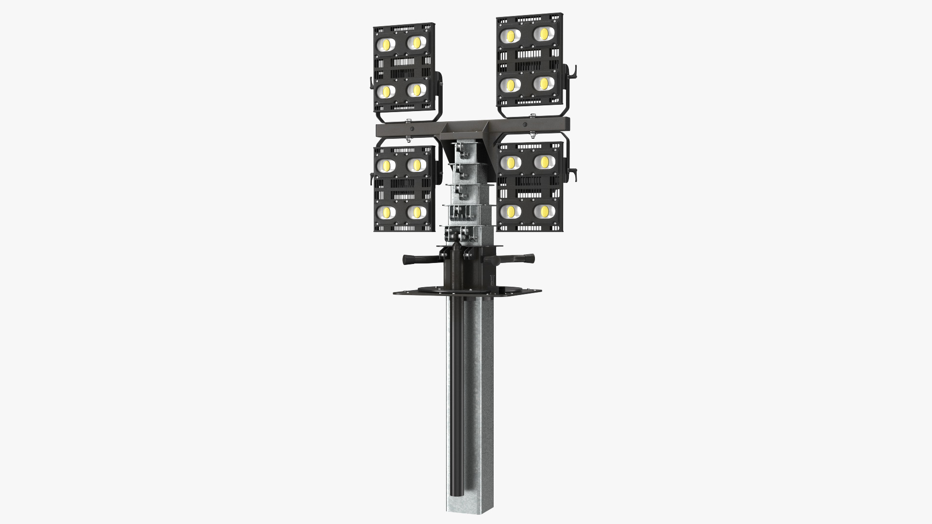 Portable Lighting Mast Rigged 3D model