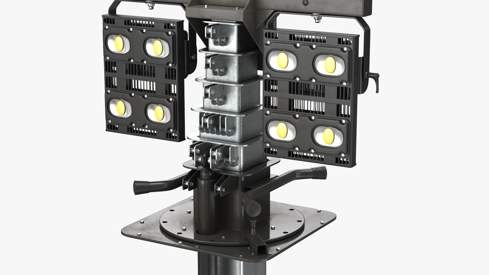 Portable Lighting Mast Rigged 3D model