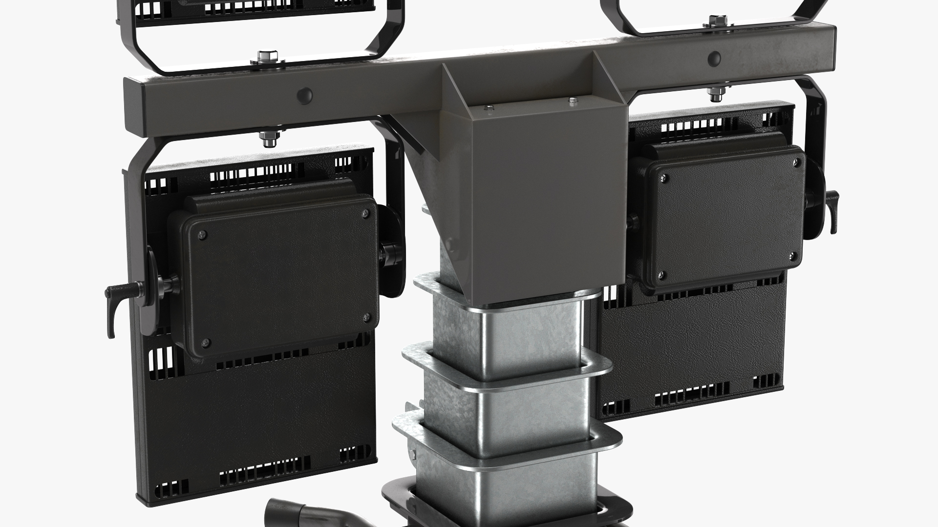 Portable Lighting Mast Rigged 3D model