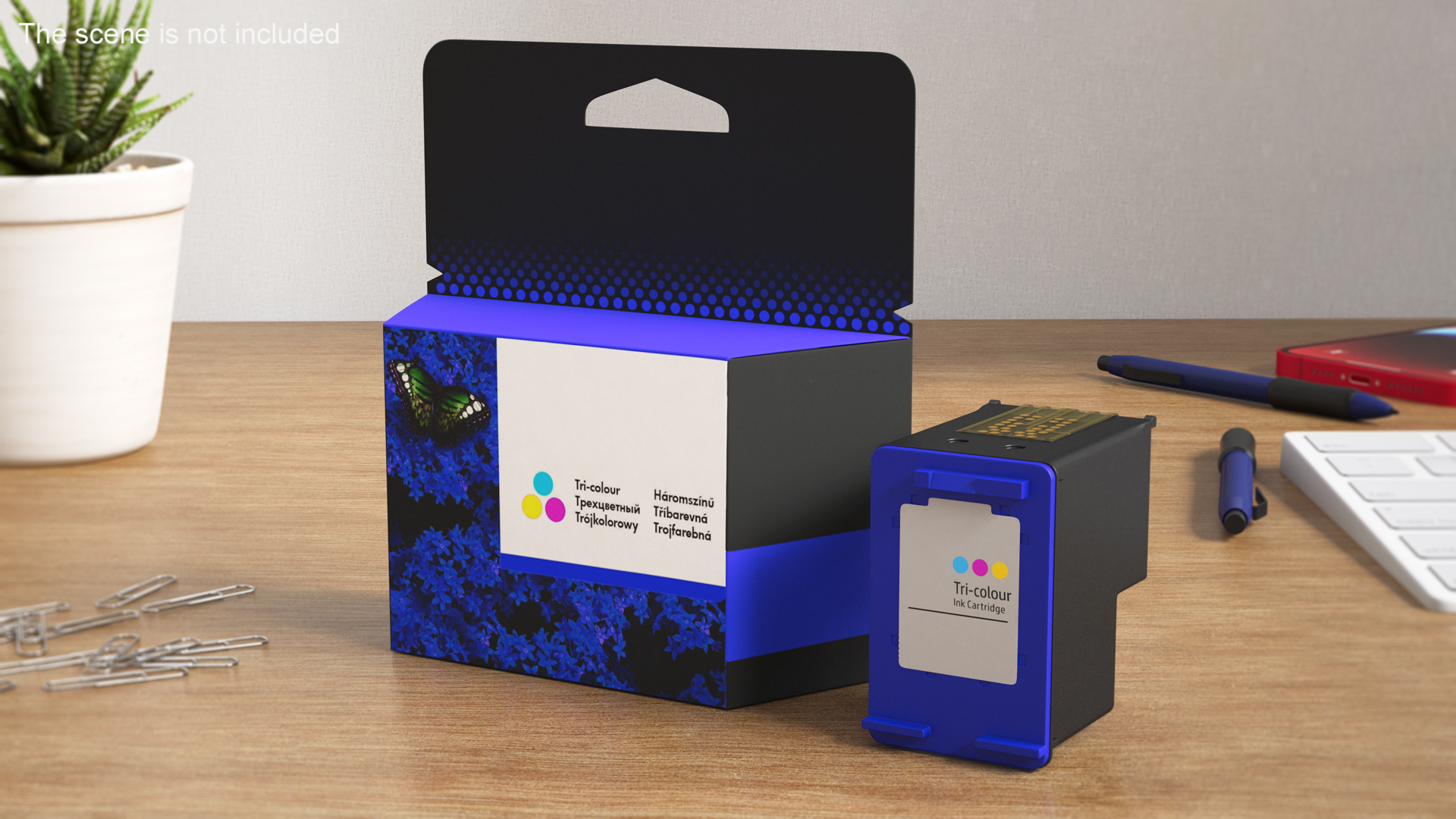 Box of Ink Cartridge Tricolor 3D model
