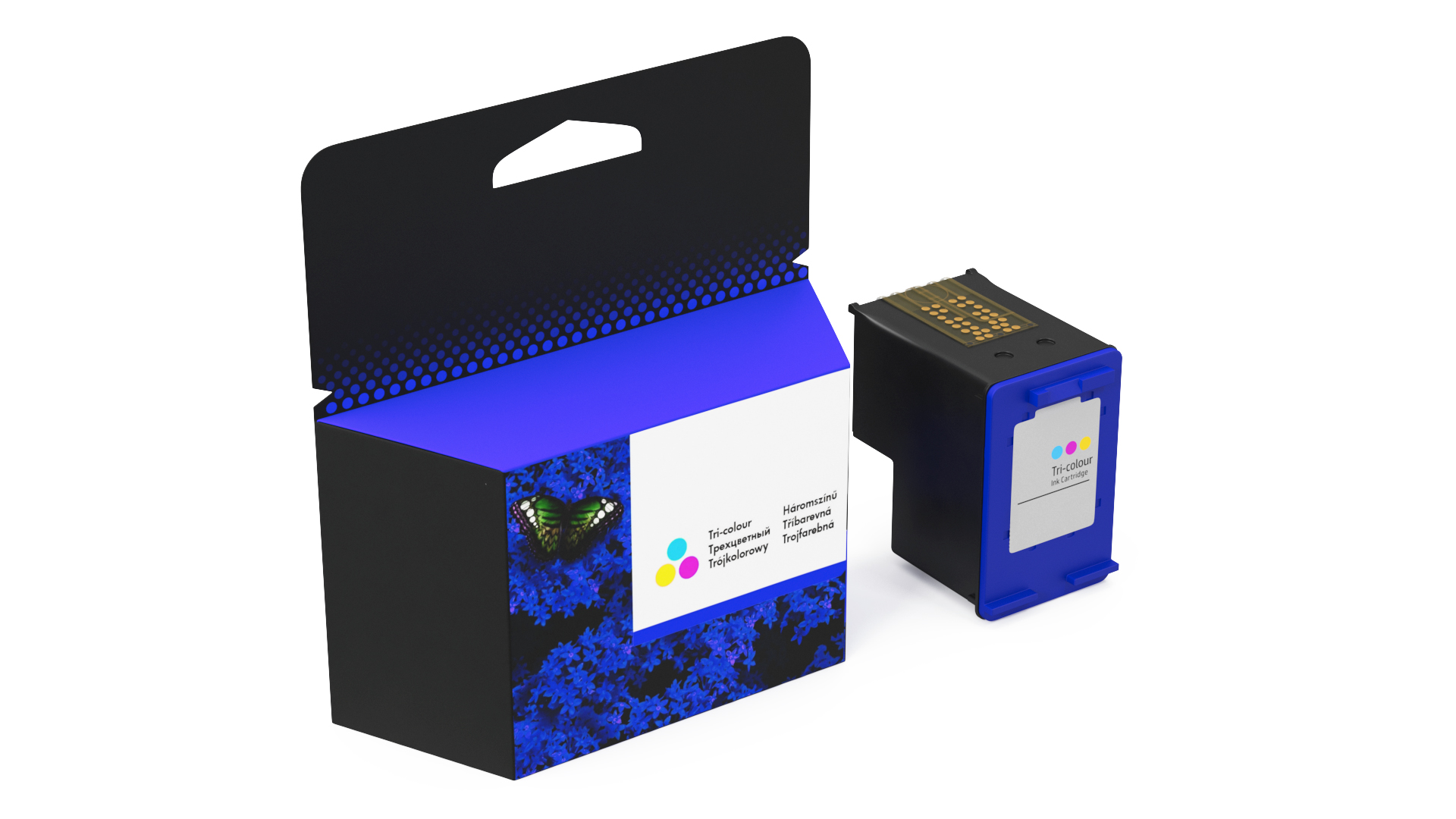 Box of Ink Cartridge Tricolor 3D model