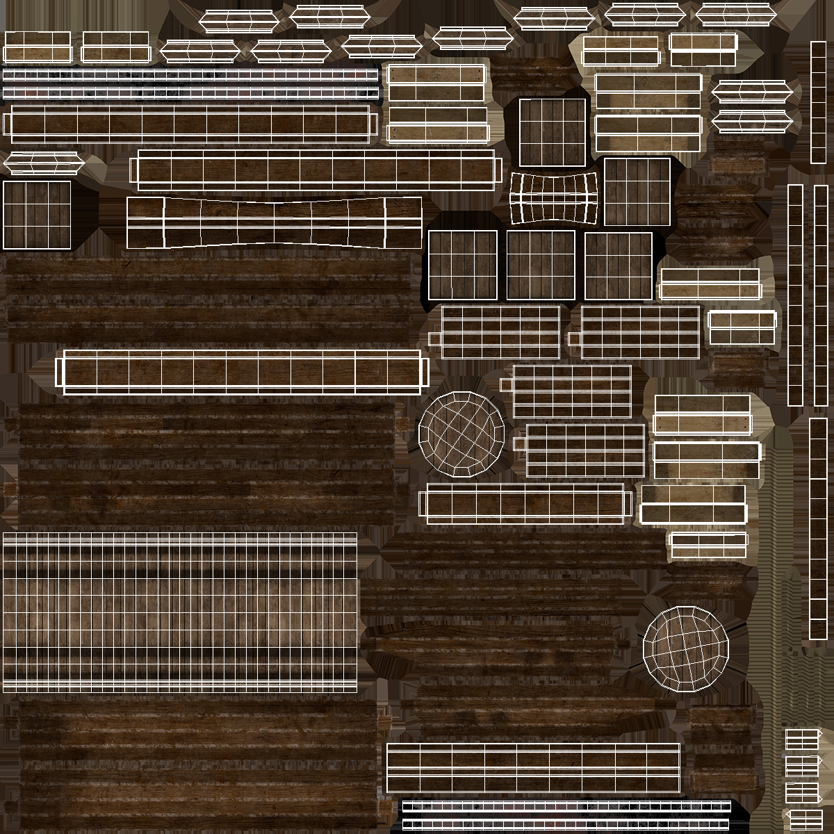 3D Wooden Market Stall with Barrels and Crates model