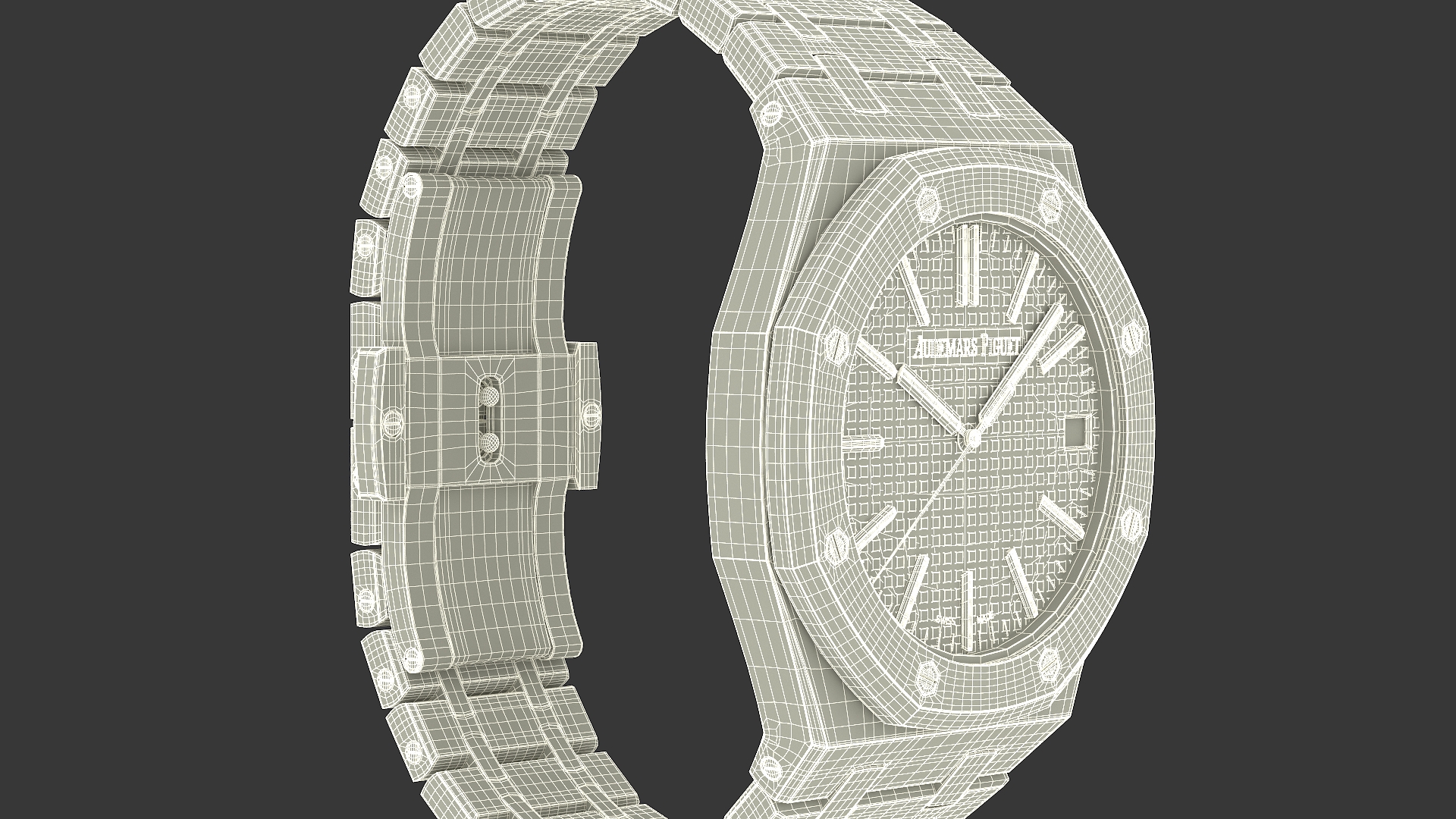 Audemars Piguet Royal Oak Grey White Gold Grande Tapisserie 3D model