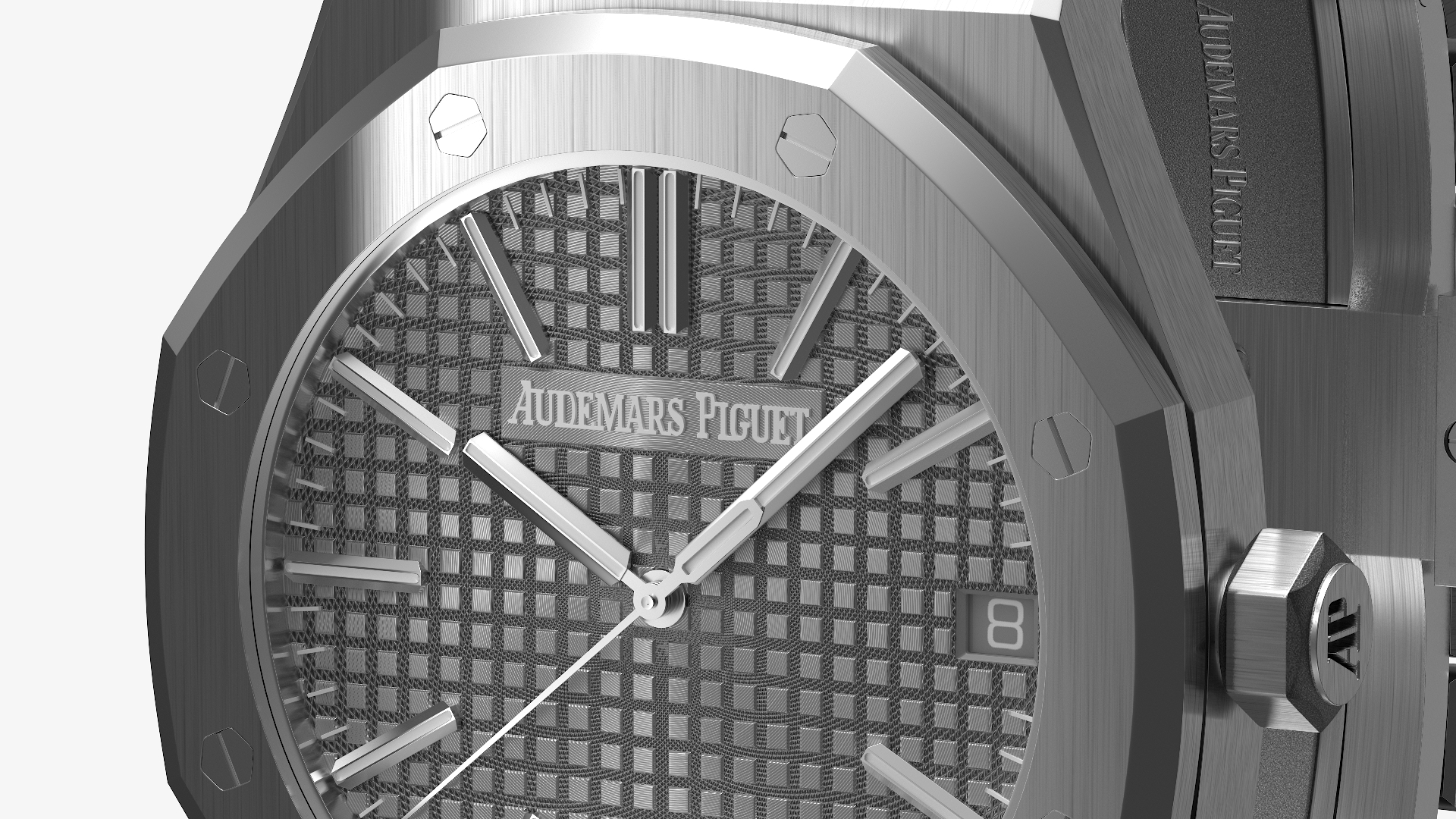 Audemars Piguet Royal Oak Grey White Gold Grande Tapisserie 3D model
