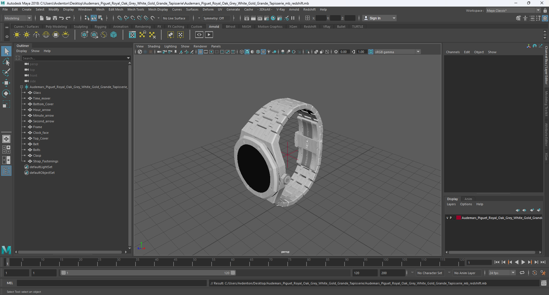 Audemars Piguet Royal Oak Grey White Gold Grande Tapisserie 3D model