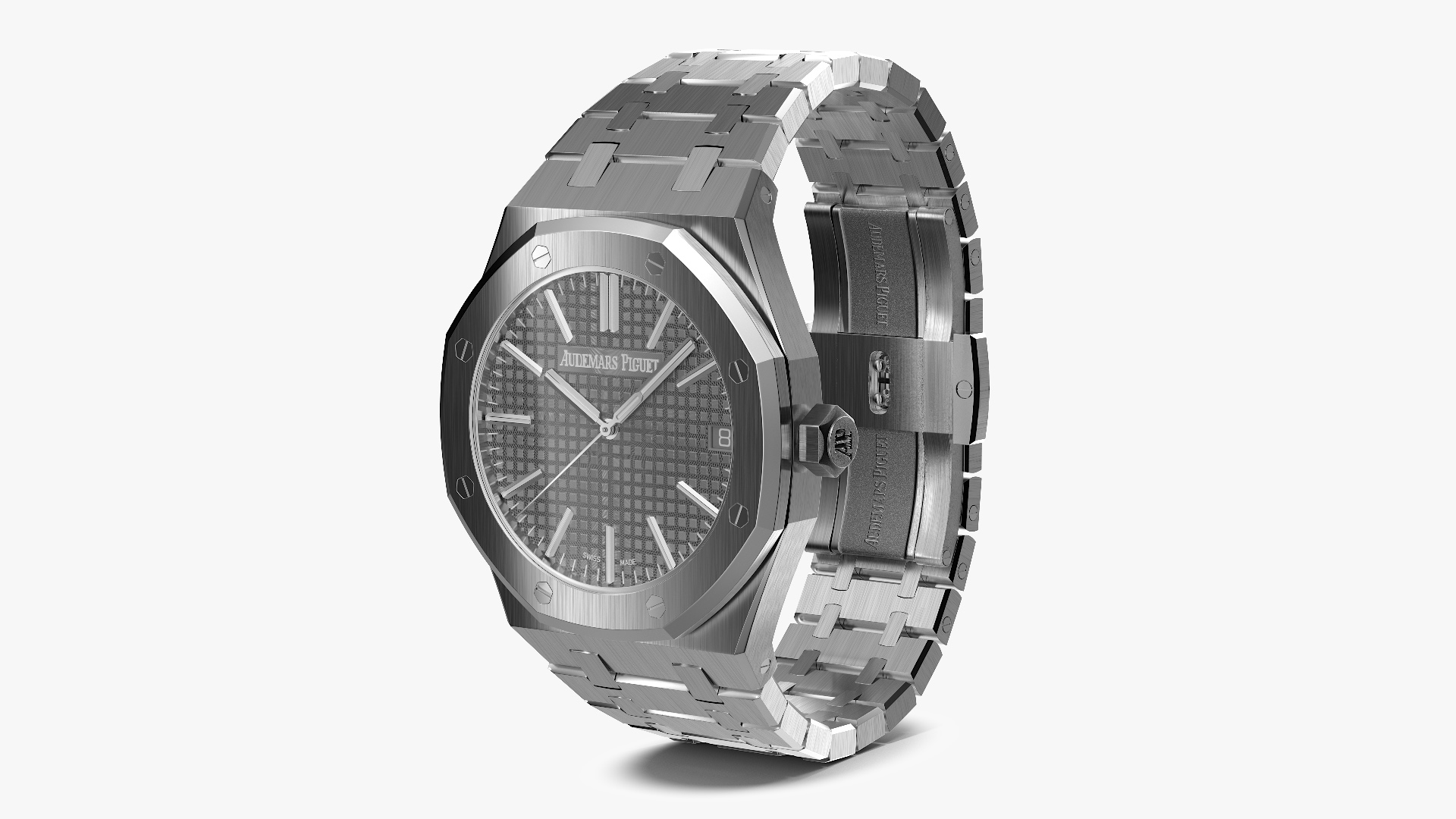 Audemars Piguet Royal Oak Grey White Gold Grande Tapisserie 3D model