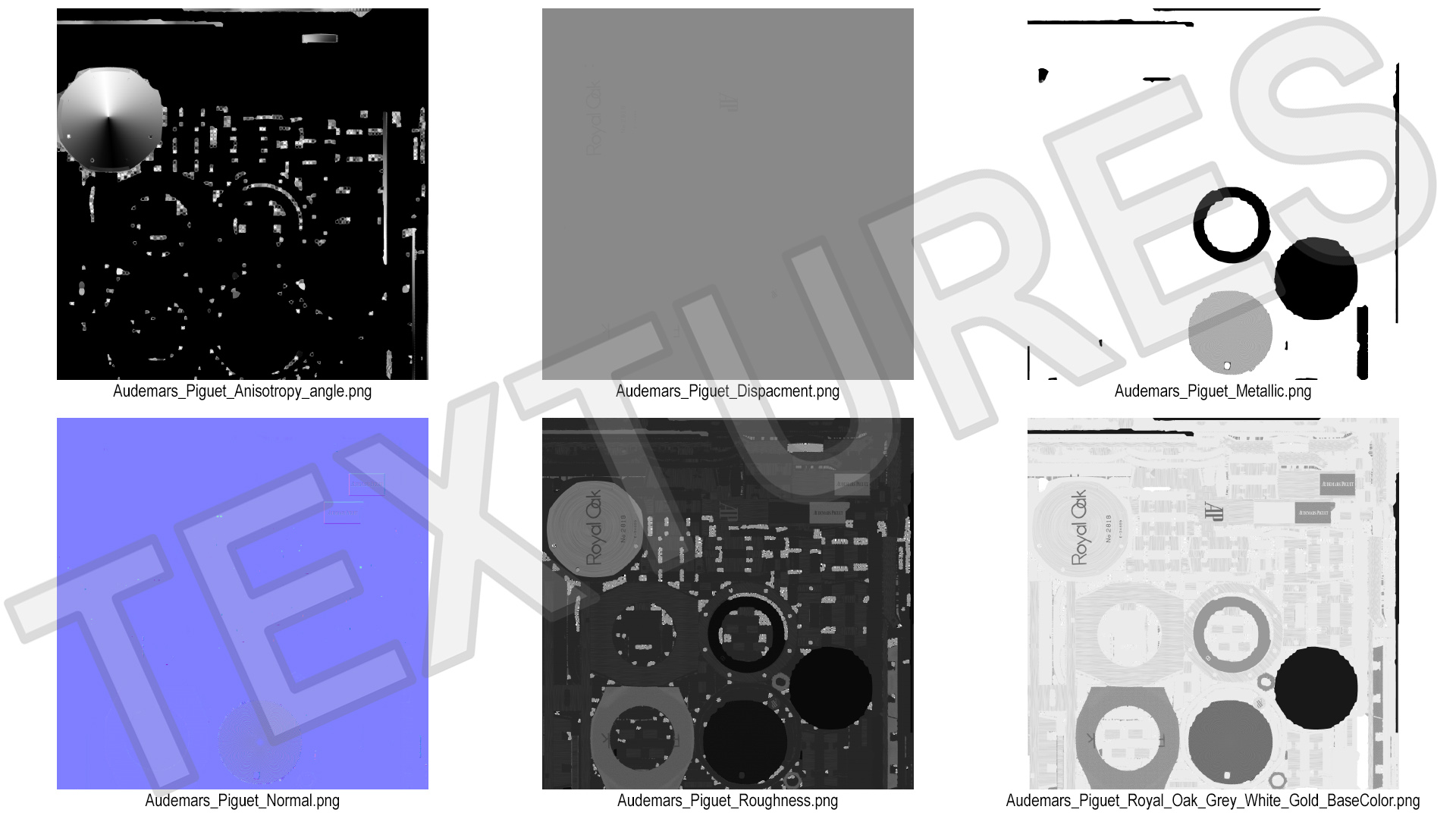 Audemars Piguet Royal Oak Grey White Gold Grande Tapisserie 3D model