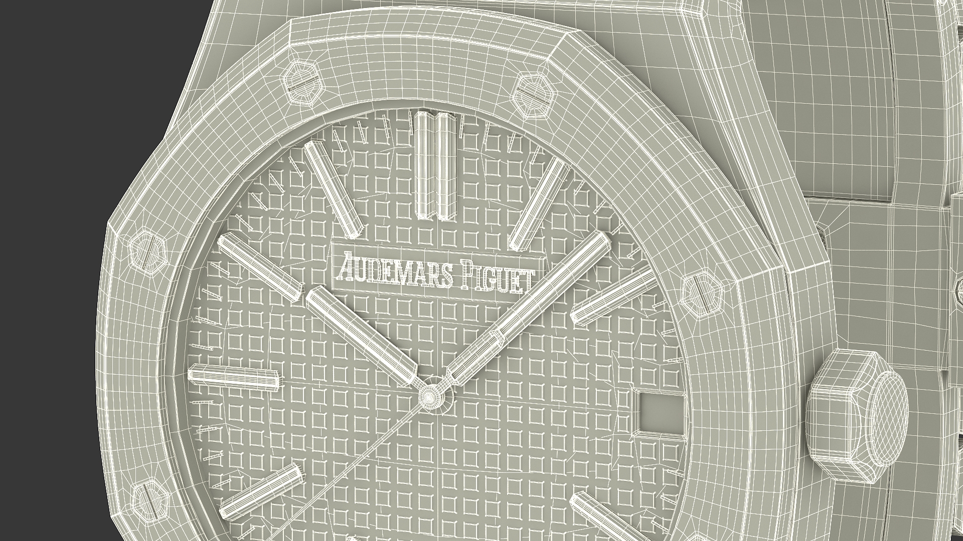 Audemars Piguet Royal Oak Grey White Gold Grande Tapisserie 3D model