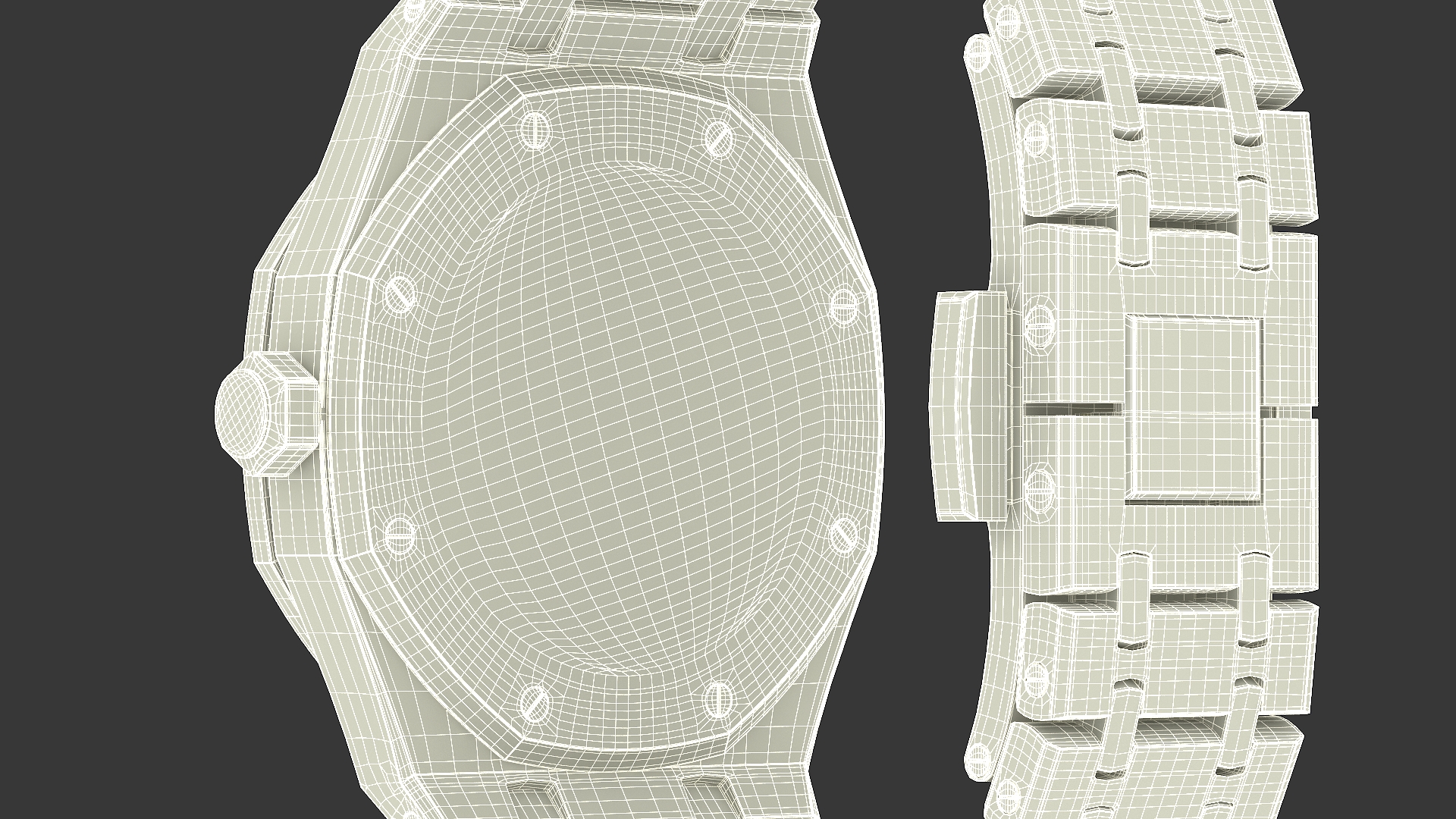 Audemars Piguet Royal Oak Grey White Gold Grande Tapisserie 3D model