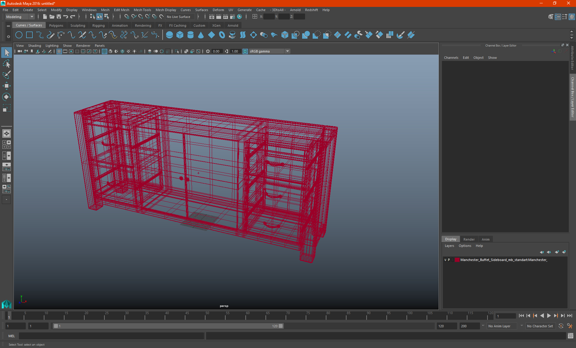 Manchester Buffet Sideboard 3D