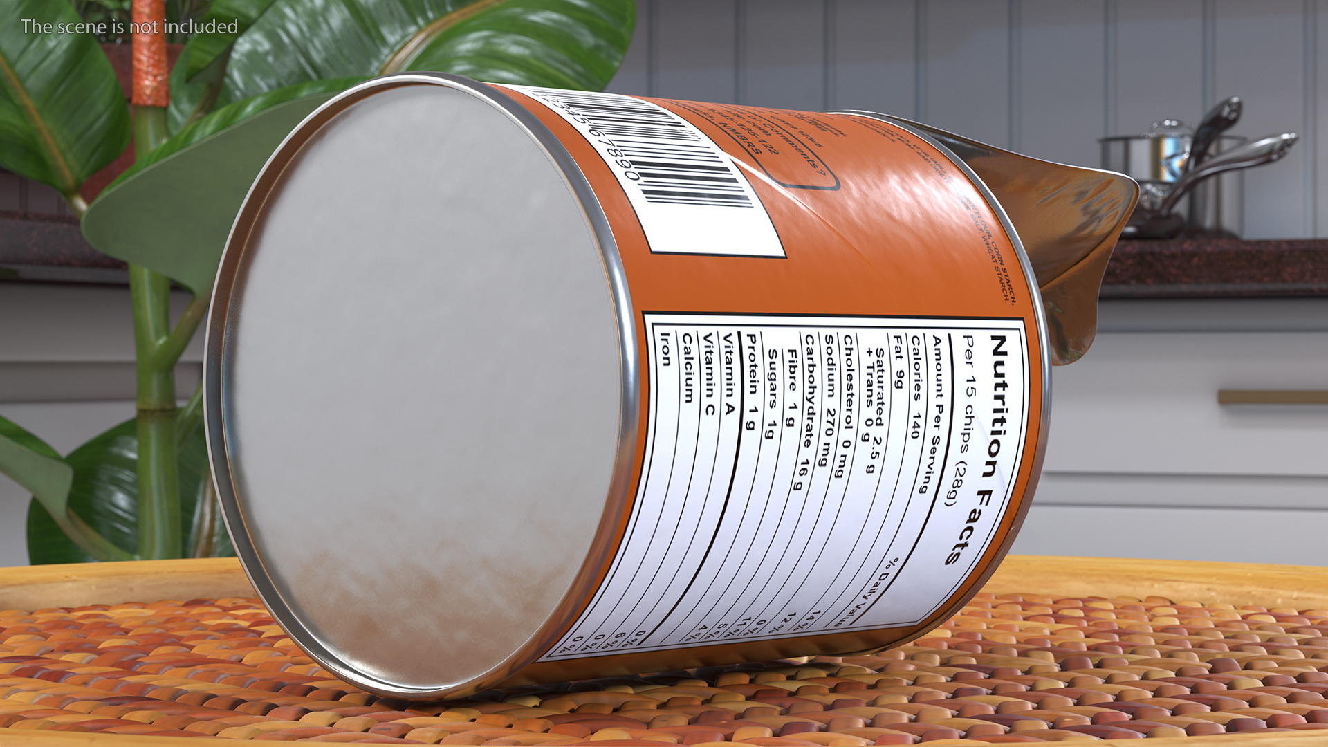 3D Small Open Tube of Potato Chips