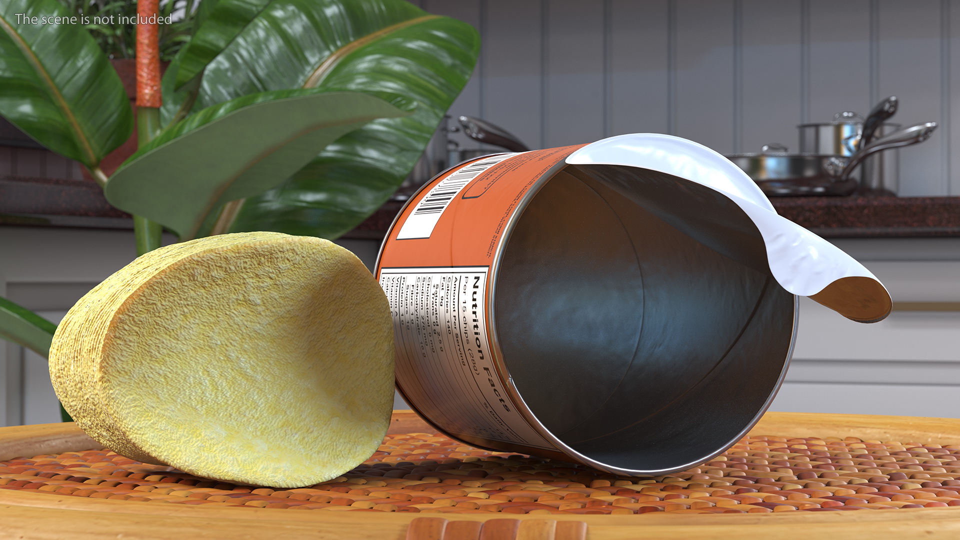 3D Small Open Tube of Potato Chips