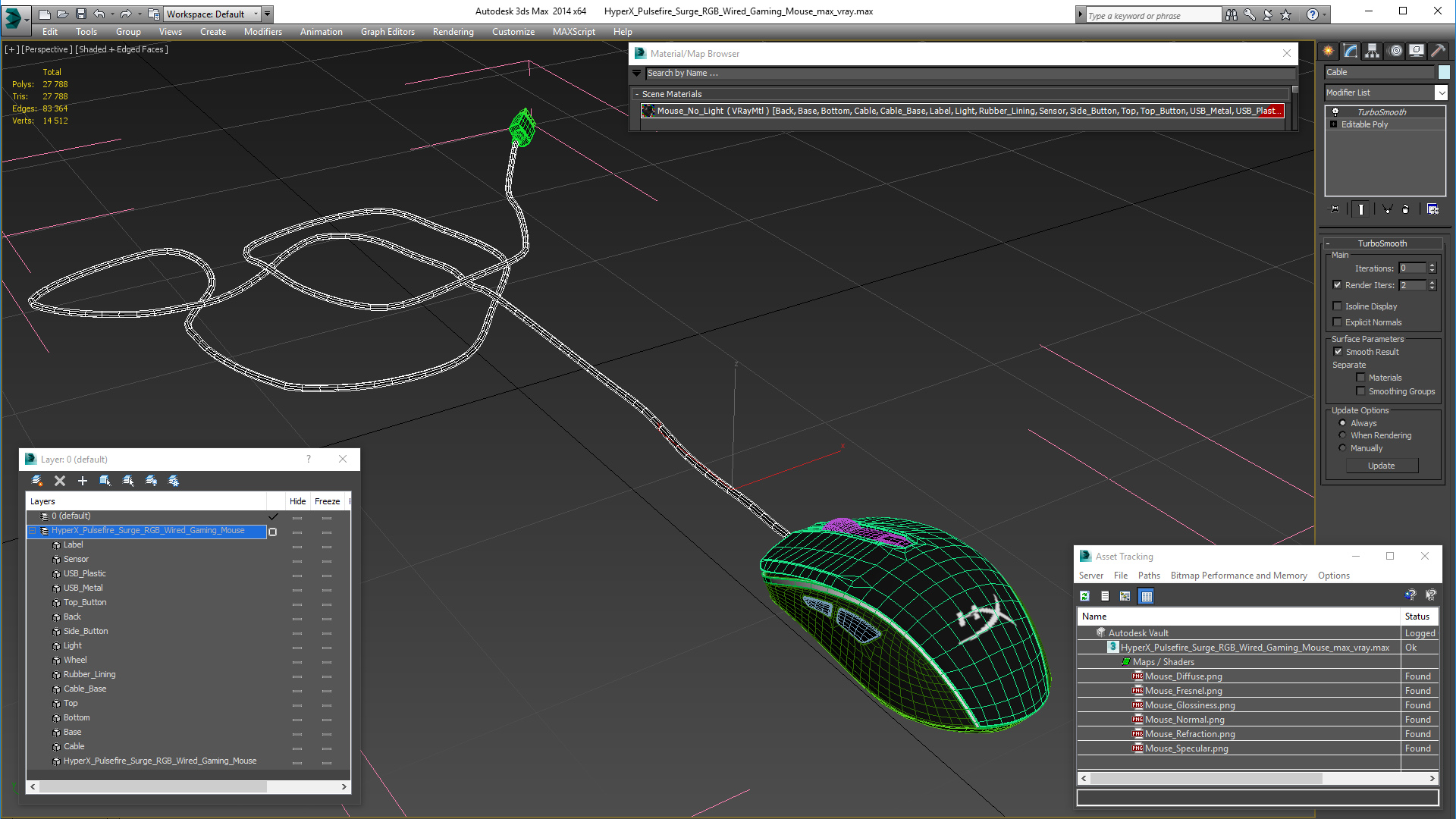 3D model HyperX Pulsefire Surge RGB Wired Gaming Mouse