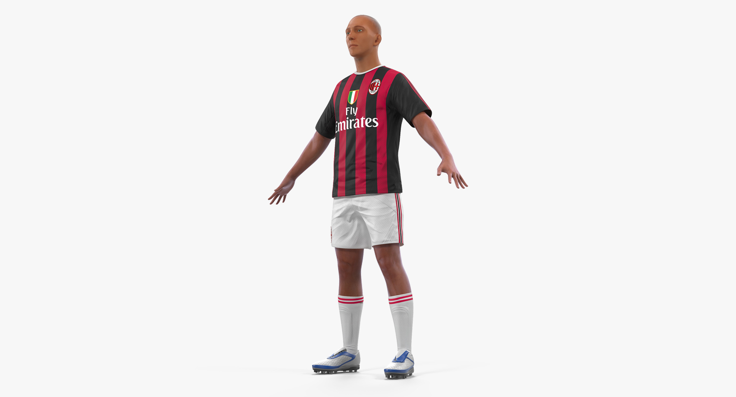 3D Soccer or Football Player Milan