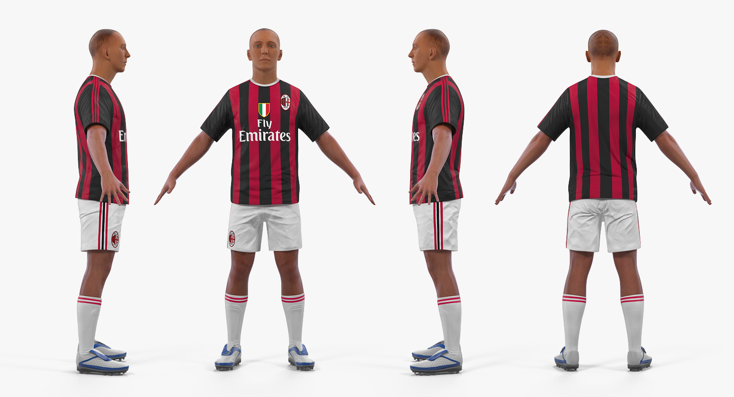 3D Soccer or Football Player Milan