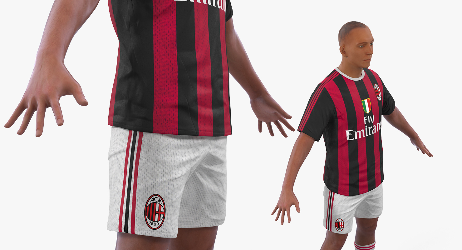 3D Soccer or Football Player Milan