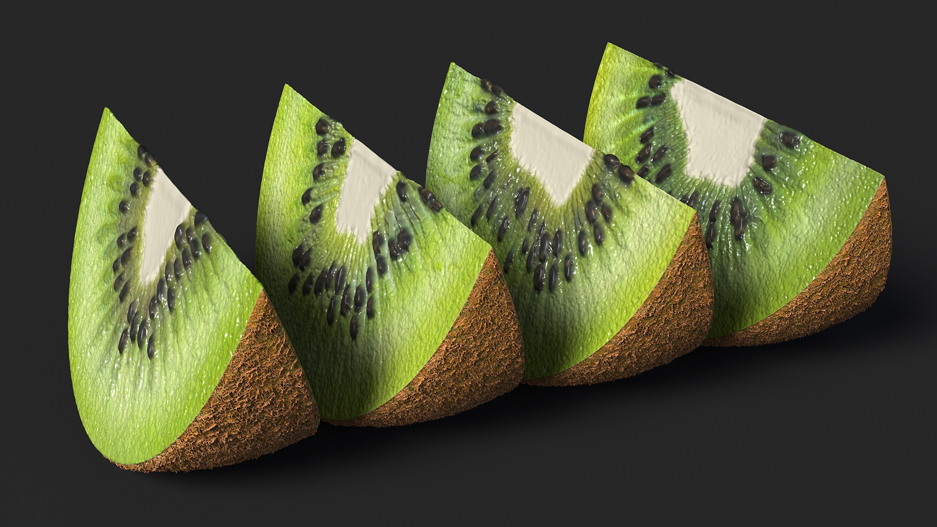 3D Sliced Kiwi Half