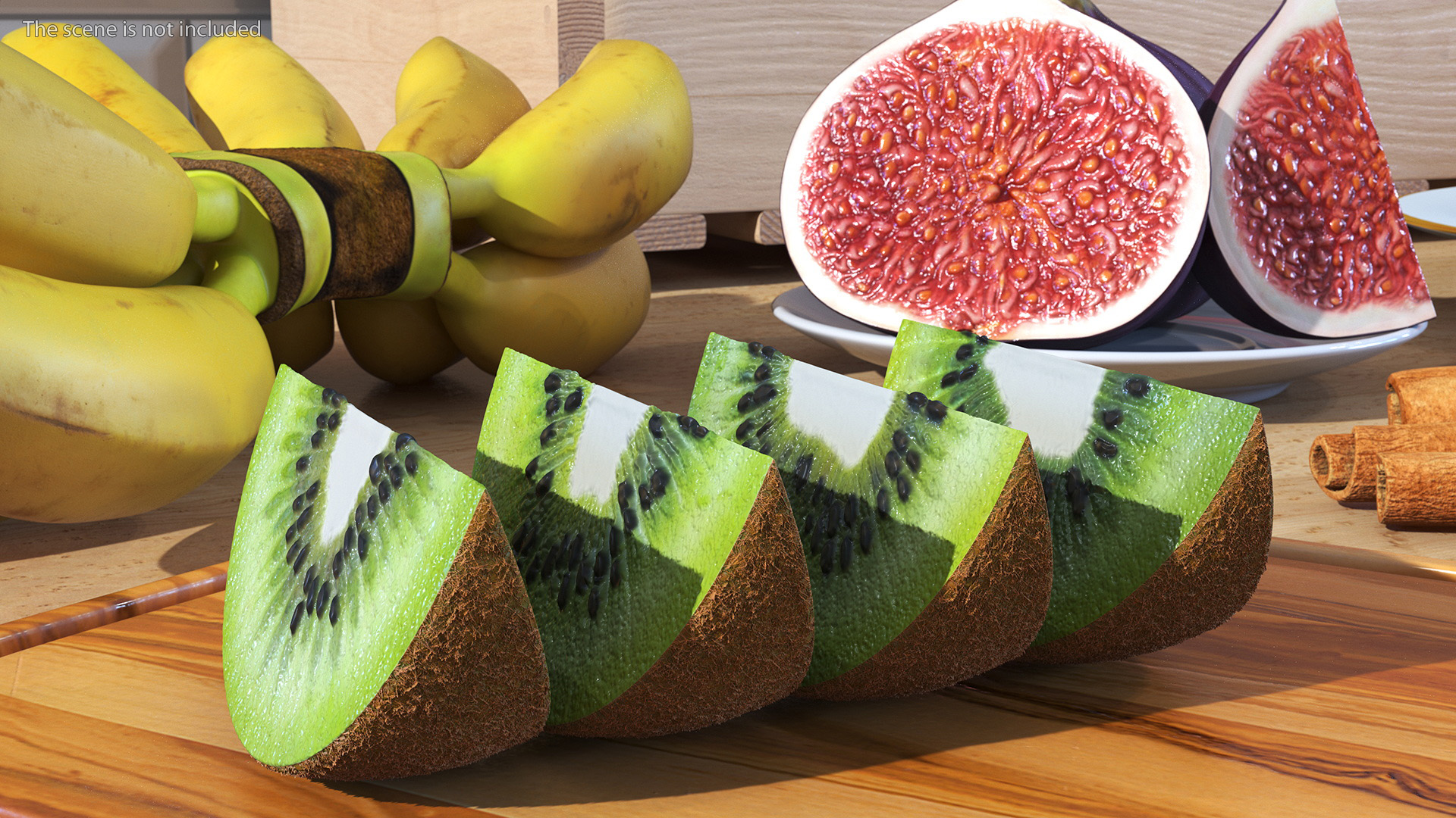 3D Sliced Kiwi Half