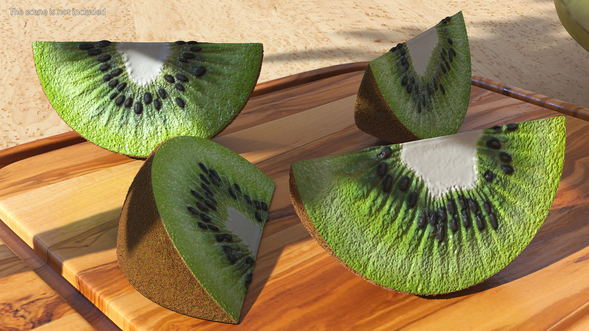 3D Sliced Kiwi Half