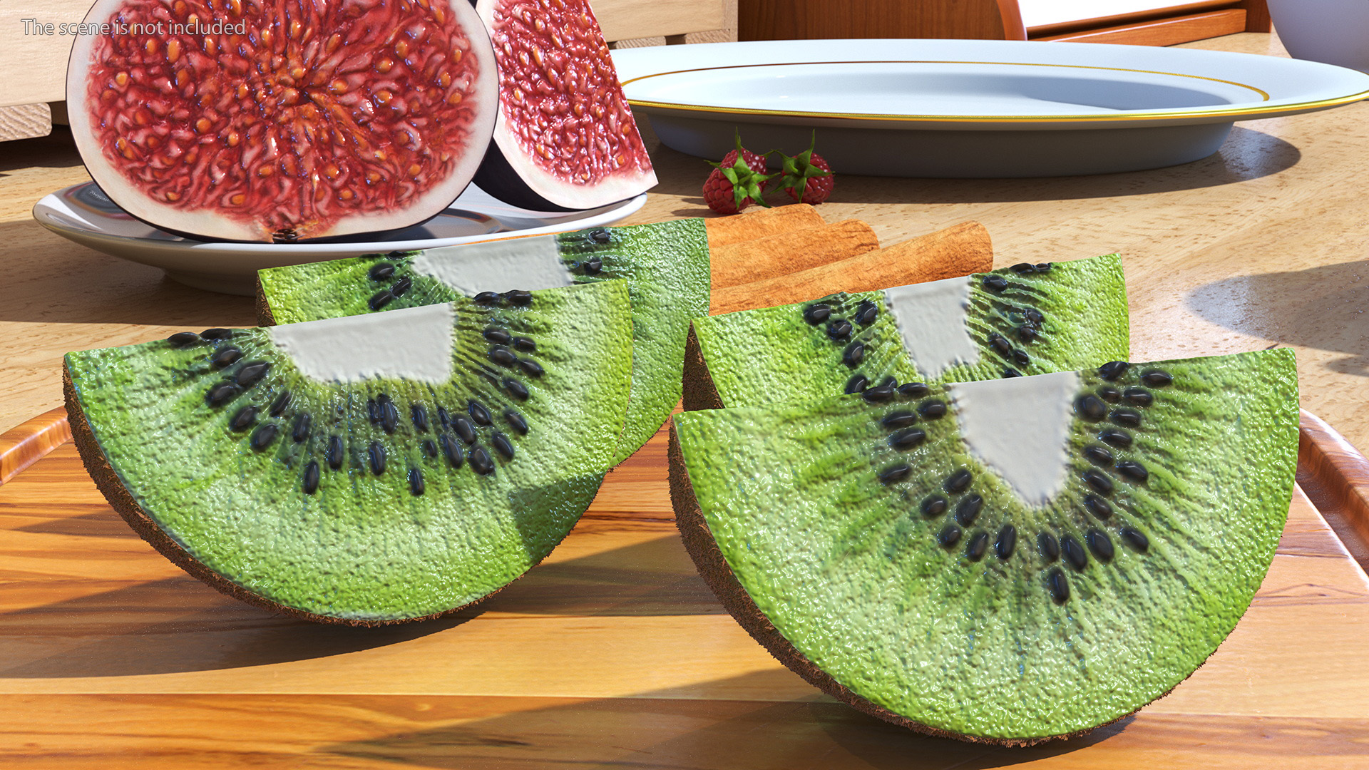 3D Sliced Kiwi Half