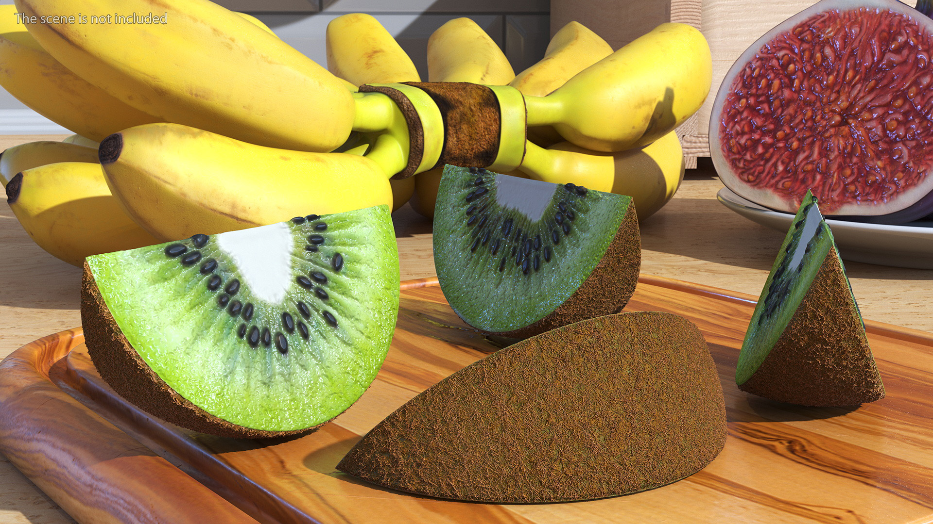 3D Sliced Kiwi Half
